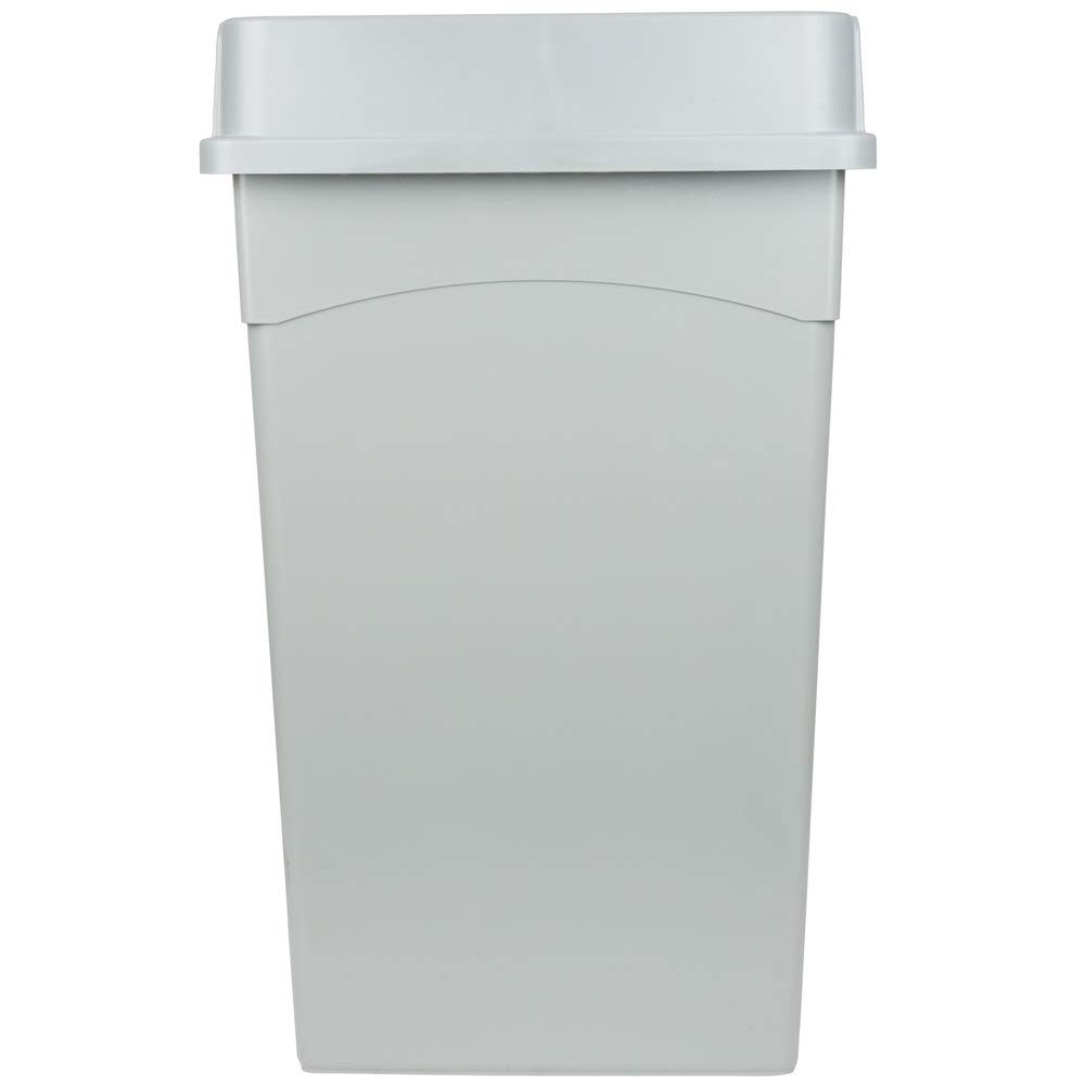 PRO&Family 92 Qt (23 Gallon/87 Liter) Slim Wall-Hugger Trash Can with Drop-Shot Lid - Includes Trash Bags - Space-Saving Rectangular Kitchen Garbage Bin for Home, Office, Restaurant & Recycling Station