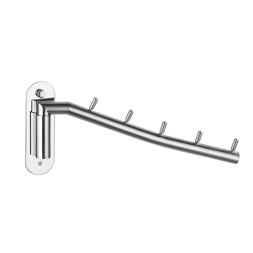 Stainless Steel Wall Mounted Swivel Towel Hanger Rack - Foldable Space Saving Organizer for Bathroom, Bedroom & Laundry Room - Perfect for Towels, Comforters & Storage Bags