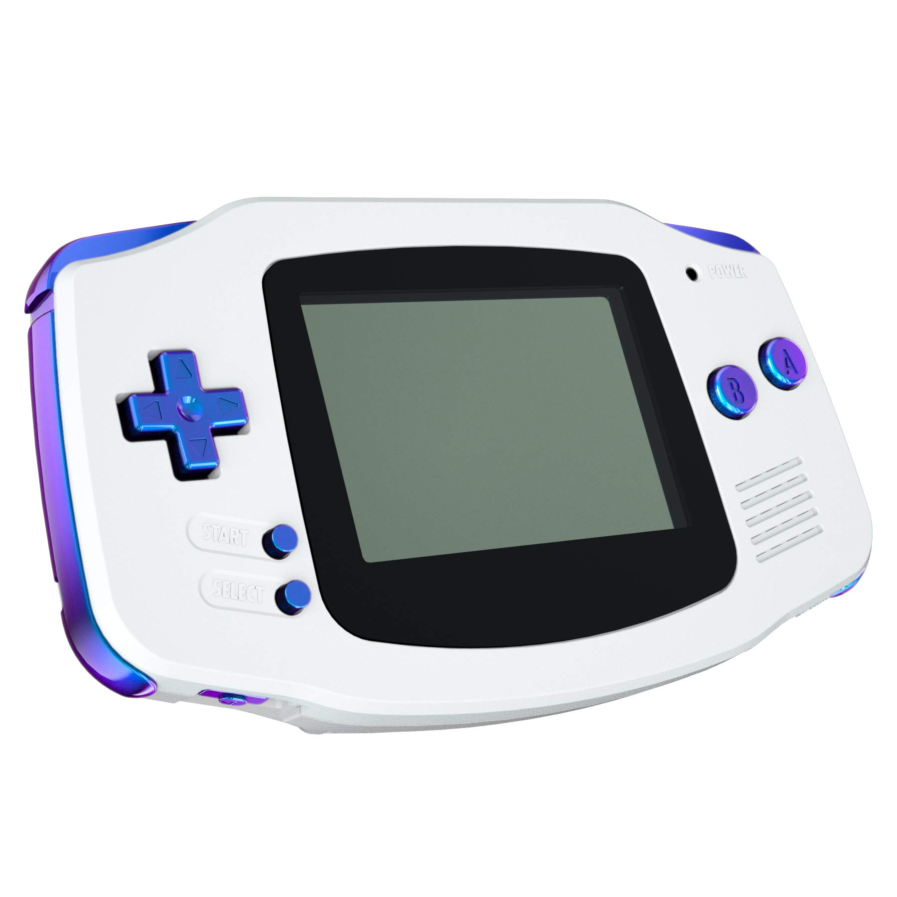 eXtremeRate Glossy Button Replacement Kit for Gameboy Advance (GBA) Console - DIY A/B/L/R, Start/Select/Power & D-Pad Buttons Compatible with Nintendo GBA (Purple/Blue) - Perfect for Gaming Enthusiasts & Console Modders