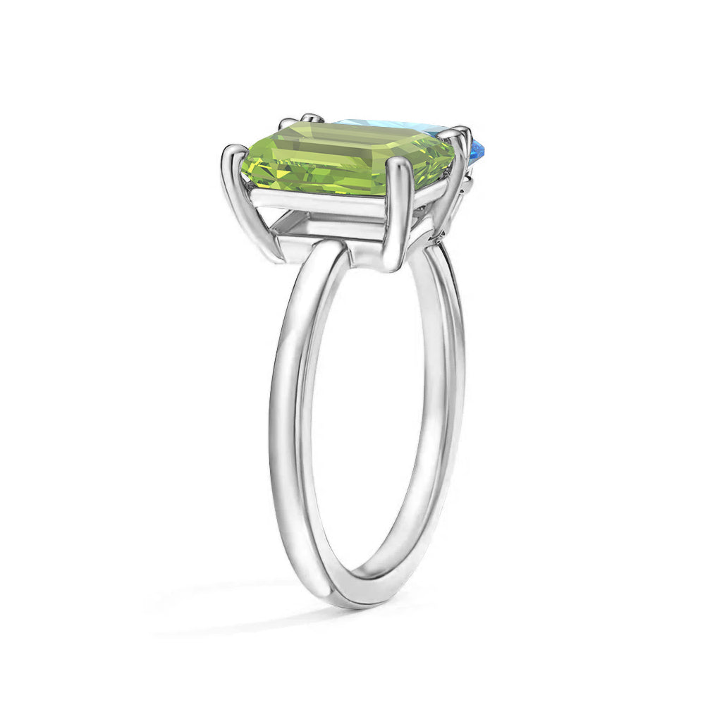 Personalized Toi et Moi Peridot Birthstone Ring for Women - August Birthstone Jewelry Gift for Anniversary, Engagement & Couple Rings - Perfect for Romantic Occasions & Special Moments