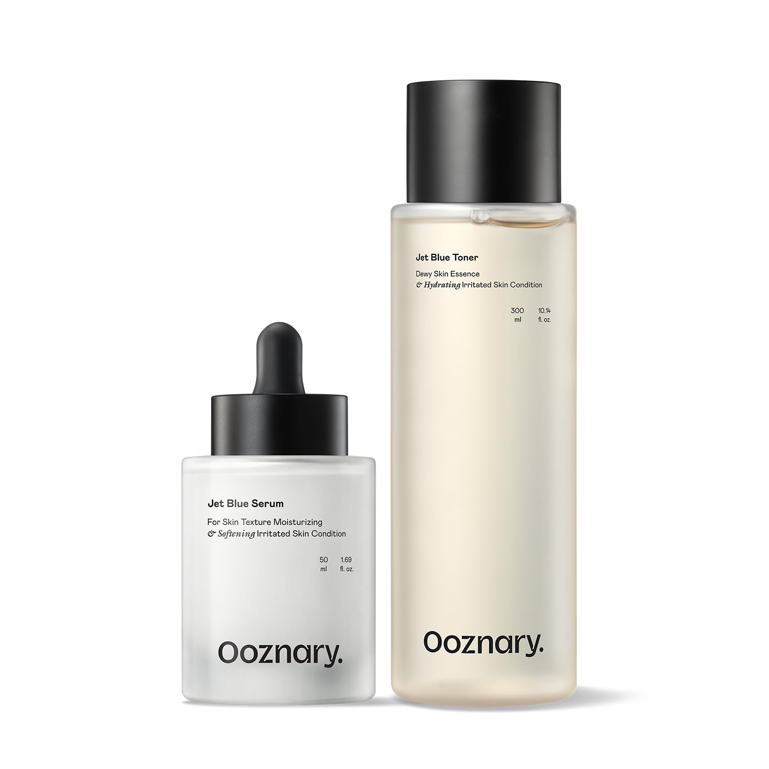 Jet Blue Serum & Toner Set - Hydrating Skincare Duo with Hyaluronic Acid, Amino Acids & Panthenol for Smooth, Balanced Skin | Daily Moisturizing Routine for Dry & Sensitive Skin Types