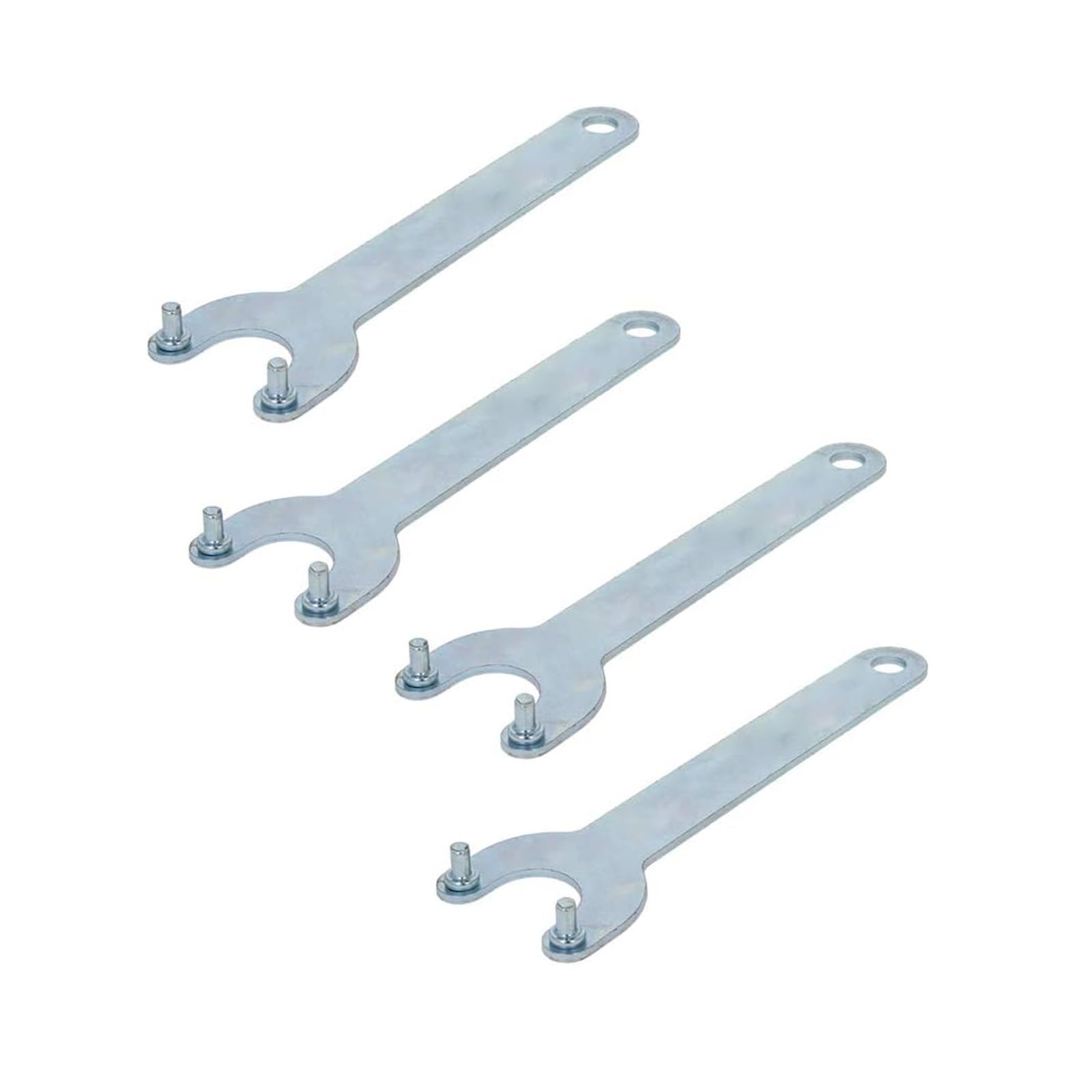 4Pcs Angle Grinder Wrench Set - Heavy Duty Iron Lock Nut Spanner with 2-Prong Zinc Plating Finish - Compatible with Dewalt, Milwaukee, Makita, Black & Decker & Ryobi Angle Grinders - Perfect for Metal Cutting, Grinding & Polishing Projects