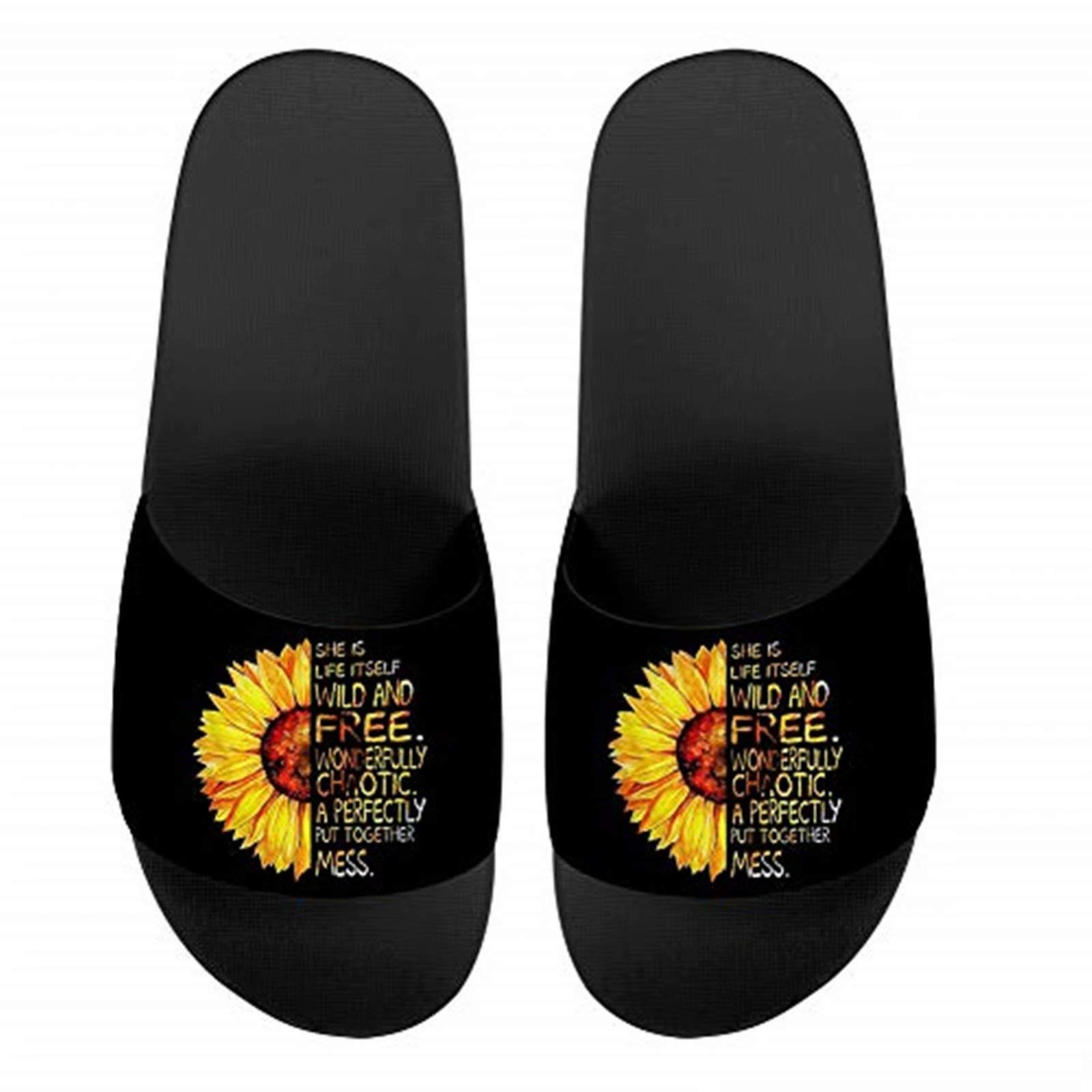 FOR U DESIGNS Women's Sandals - Comfortable Summer Slippers Slides for Indoor/Outdoor Use, Non-Slip House Shoes Perfect for Beach, Hotel & Home Relaxation