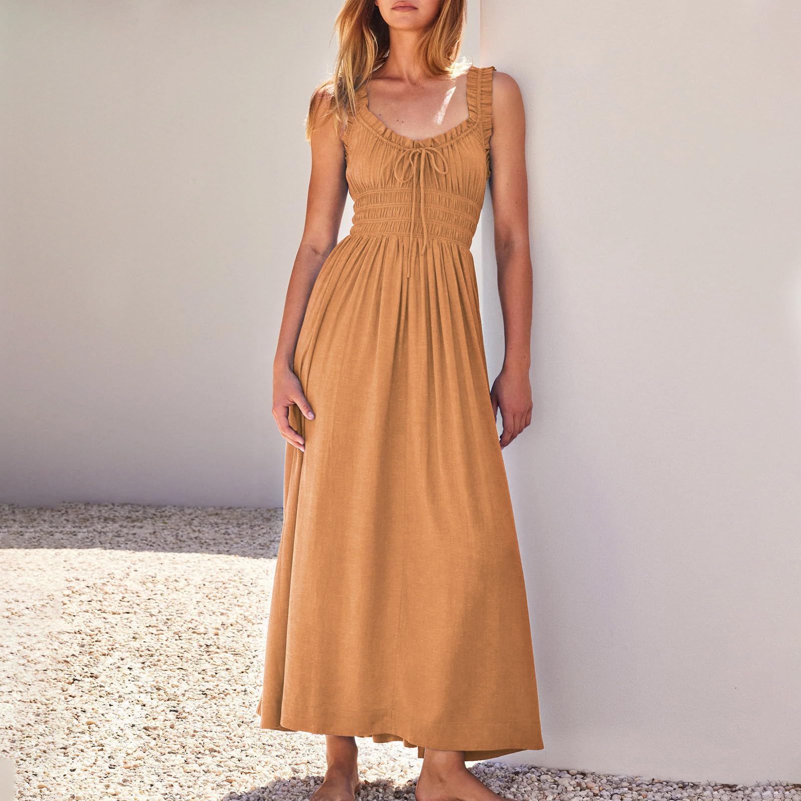 2024 Women's Summer Maxi Sundress - Cute Milkmaid Cocktail Dress for Plus Size | Beach, Wedding & Party Wear