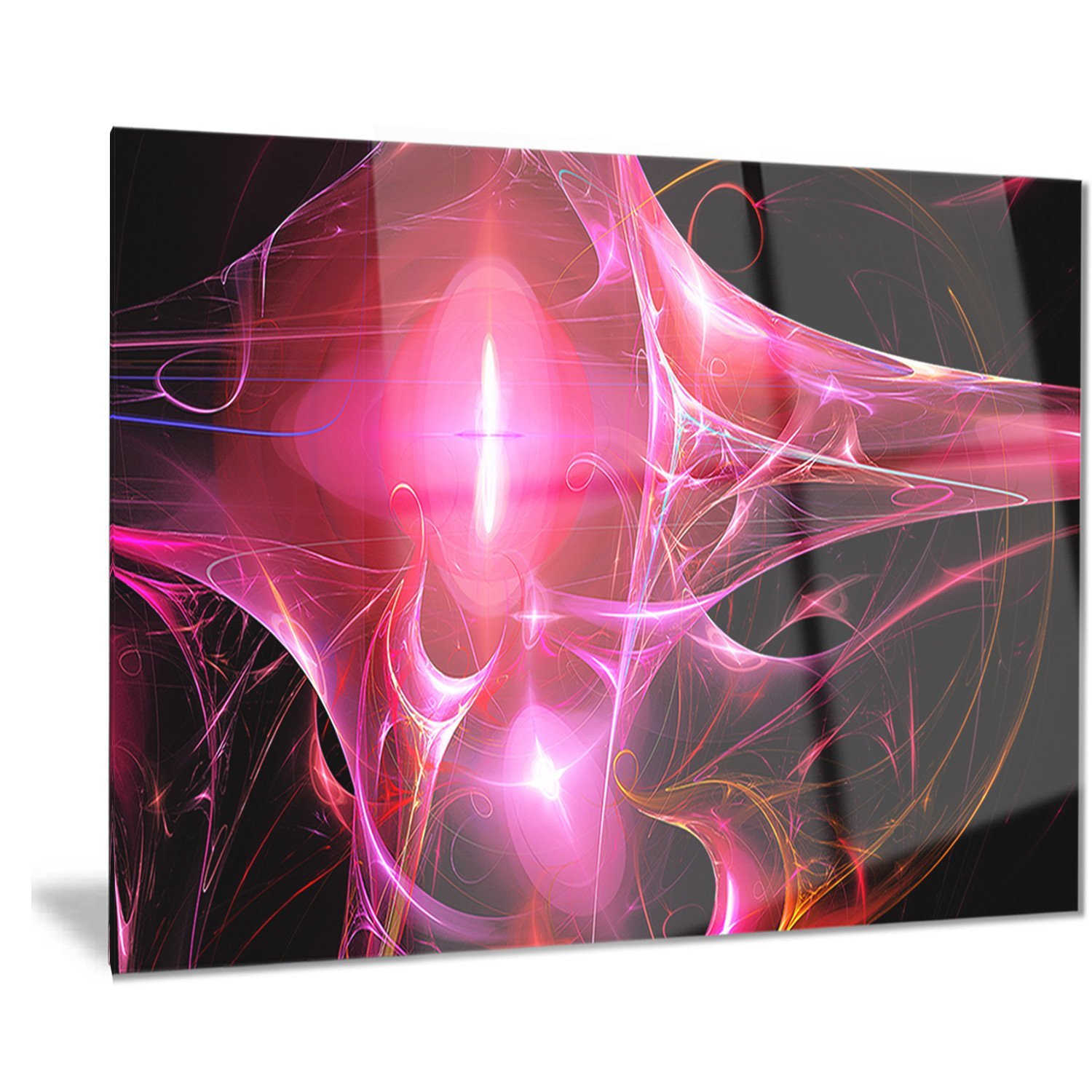 Designart Red Bright Candle Abstract Digital Art Metal Wall Decor - 28x12 Inches, Modern Home & Office Decoration for Living Room, Bedroom, Dining Area