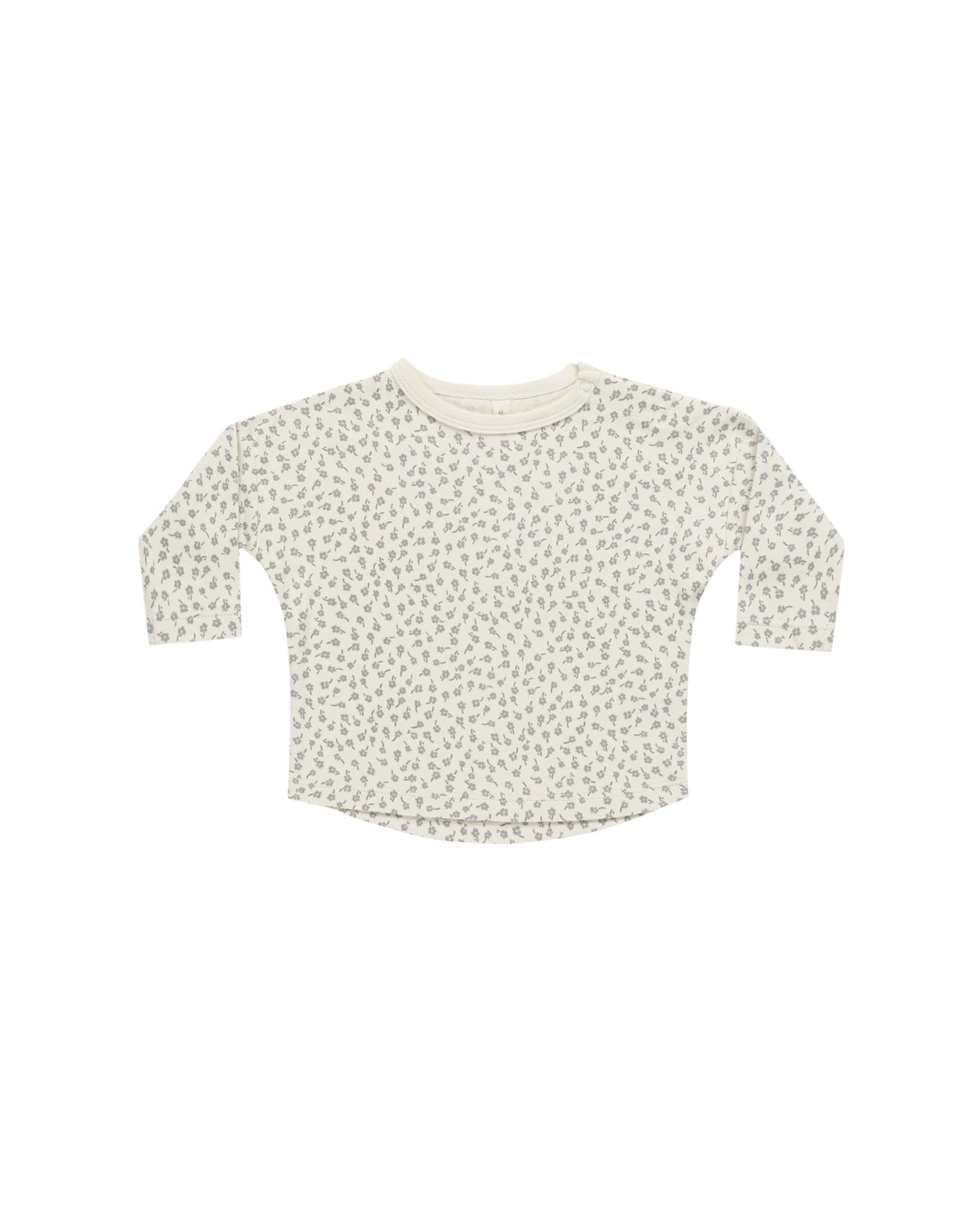 Quincy Mae Scatter Ditsy Floral Long Sleeve Blouse - Women's Boho Chic Floral Print Top for Casual Wear & Date Nights