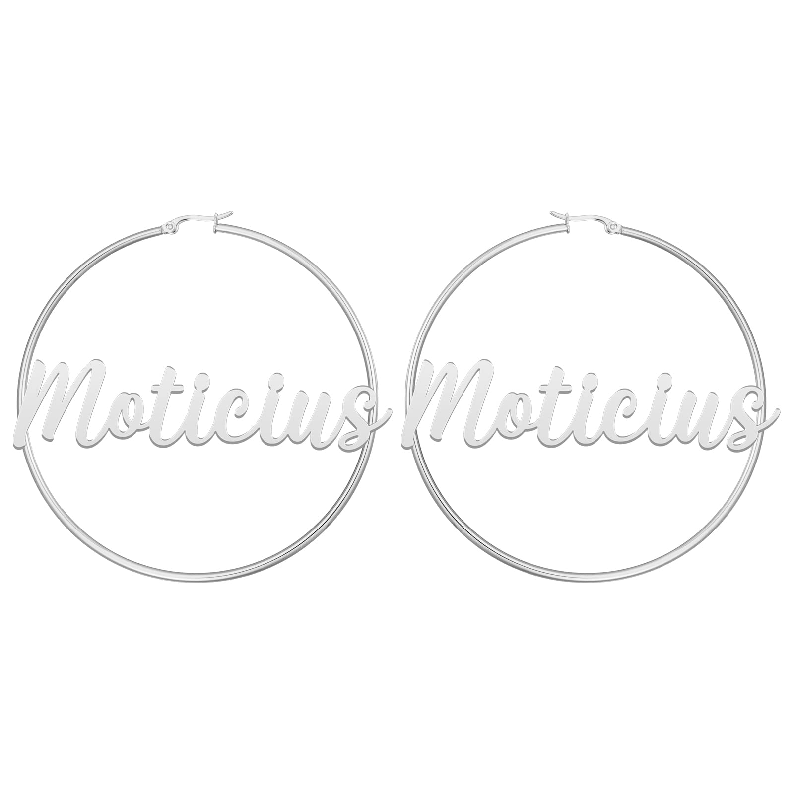 Personalized Name Hoop Earrings for Women - Hypoallergenic Custom Large Hoops - Sensitive Ear Friendly Jewelry - Perfect Gift for Birthday, Christmas & Special Occasions - Great for Parties, Weddings and Everyday Wear