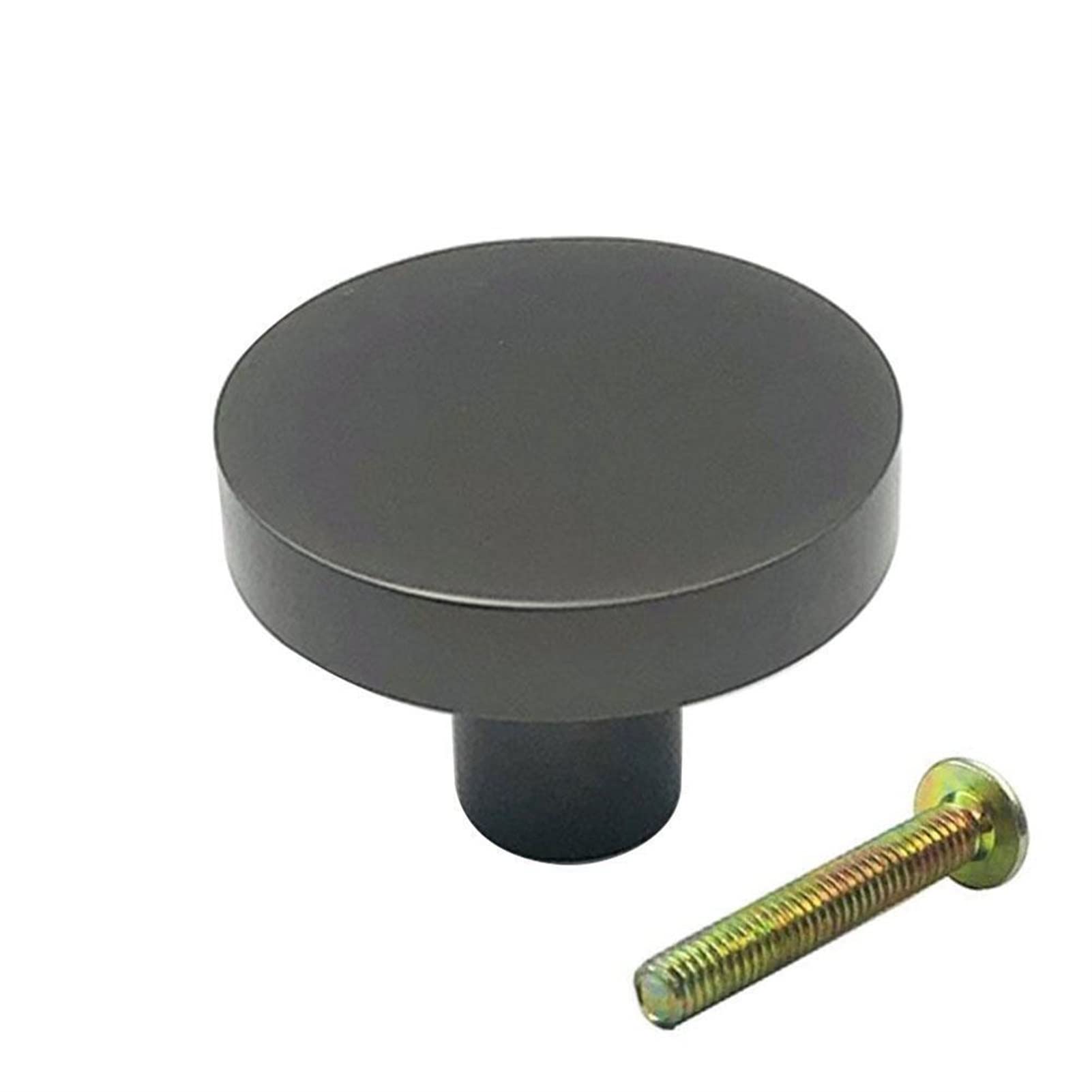 TRENTSNOOK Brass Drawer Pulls - Single Hole Cabinet Handles for Wardrobe, Dresser & Bookcase - Vintage Black Door Knobs (Set of 3) - Perfect for Home Office, Bedroom & Living Room Furniture Upgrade