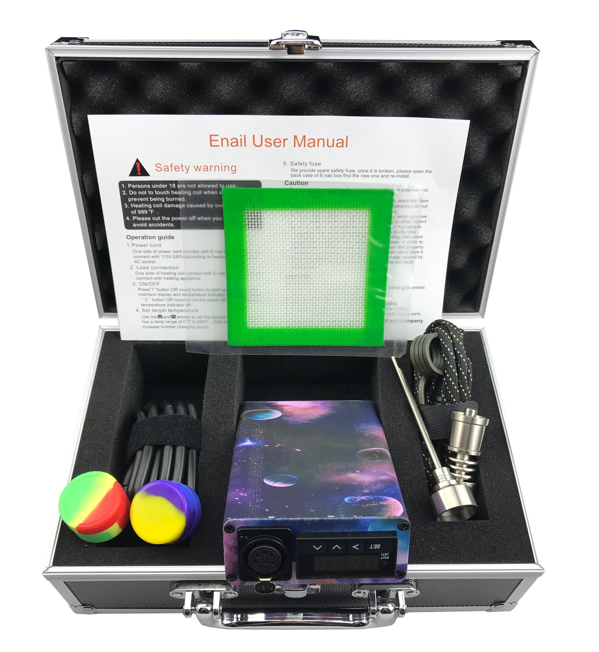 Starry Sky E-Nail Kit with PID Temperature Controller - Electric Dab Rig for Wax & Concentrates | Perfect for Home Use, Dabbing Sessions & Enthusiasts