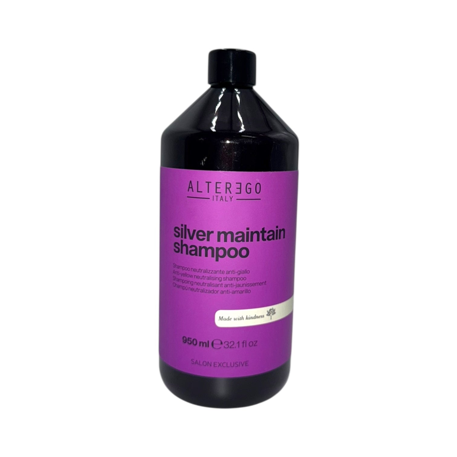 Alterego Silver Maintain Shampoo for Blonde & Gray Hair - 32.1 oz (950ml) Purple Shampoo for Color Correction & Toning - Perfect for Salon & Home Hair Care
