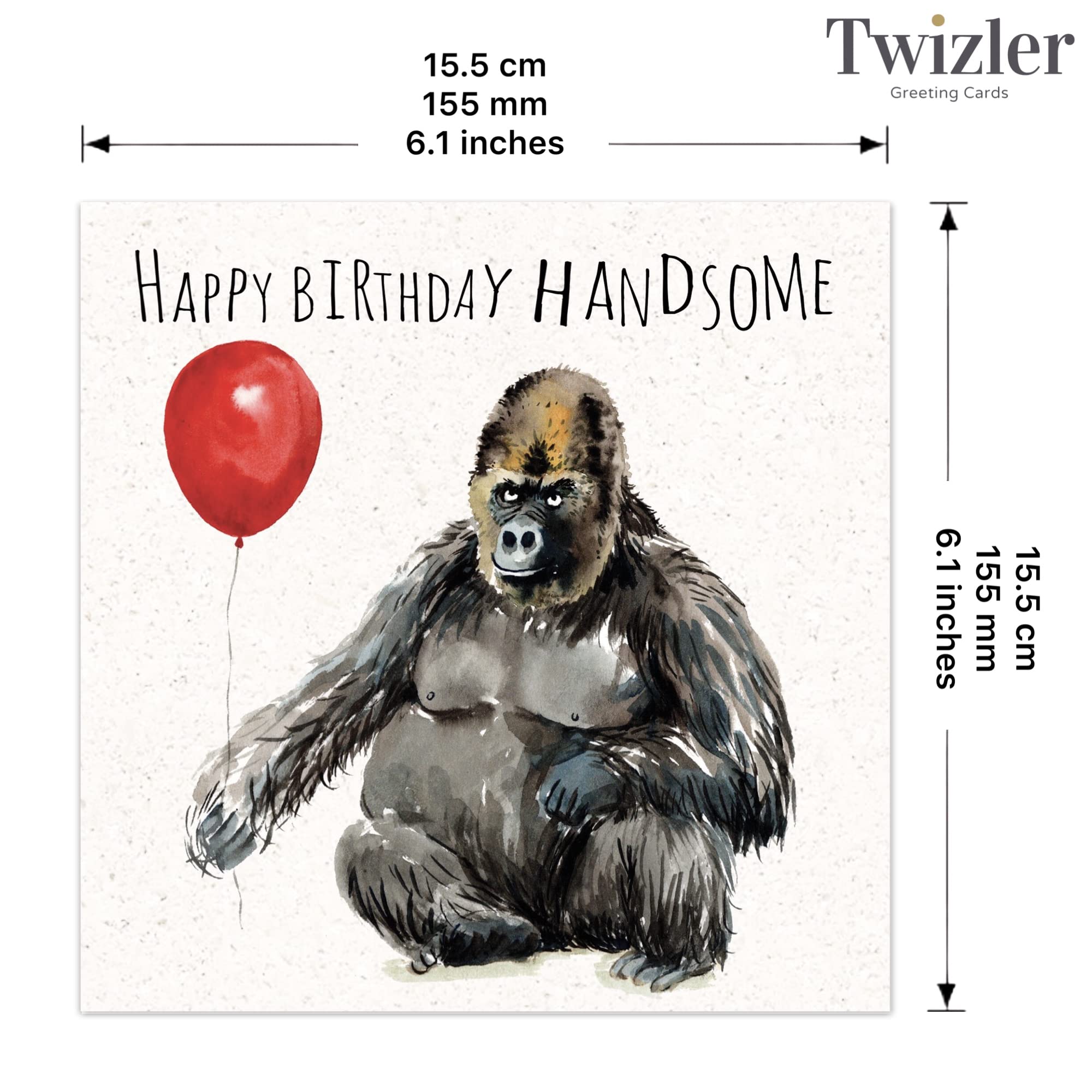 Funny Gorilla Birthday Card for Men - Blank Inside Humorous Greeting Card - Birthday Cards for Him, Boyfriend, Husband - Perfect for Animal Lovers & Pranksters - Great for Office Gifts, Birthday Parties & Surprise Celebrations