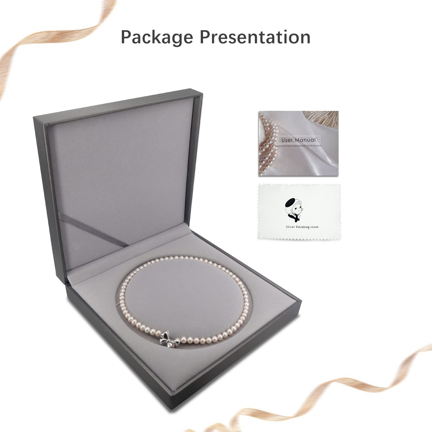 6.5mm AAA Grade White Freshwater Cultured Pearl Necklace for Women - 18