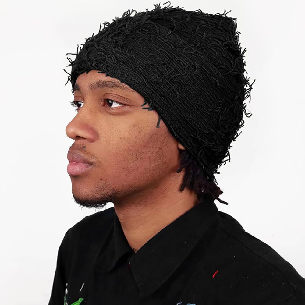 Distressed Knitted Balaclava Ski Mask - Windproof Full Face Cover for Men & Women - Winter Beanie Neck Warmer for Skiing, Snowboarding & Outdoor Activities