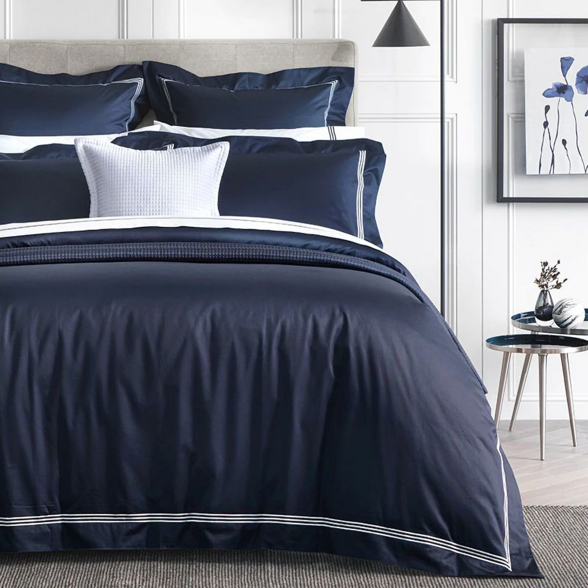 Luxury 1200 Thread Count Palaise Lux Midnight Quilt Cover Set by Sheridan - Premium Soft Bedding for Master Bedroom & Guest Room Decor
