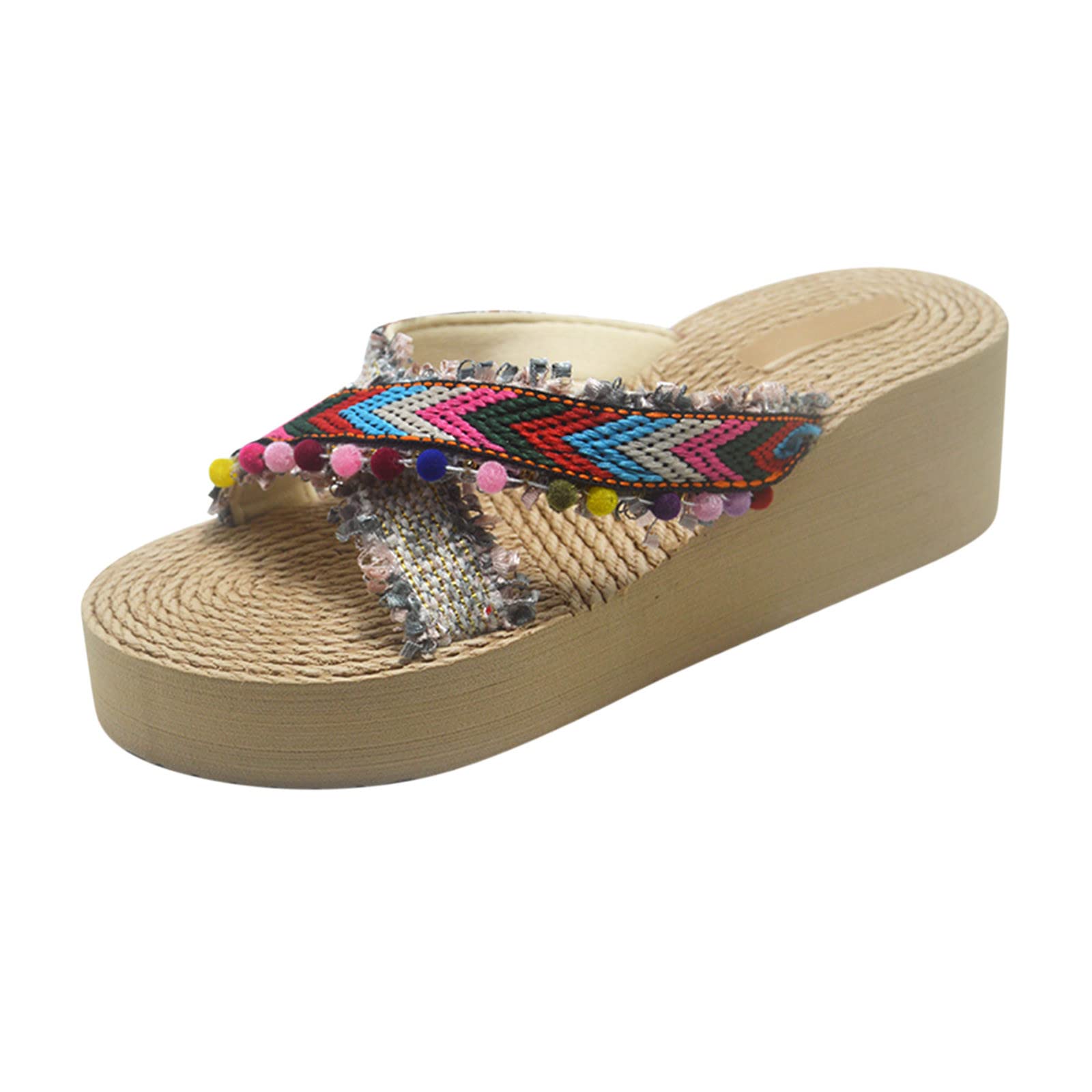 Women's Bohemian Wedge Sandals - Open Toe Espadrille Platform Sandals for Summer | Comfortable Dressy & Casual Beach Shoes | Perfect for Vacations, Weddings, and Outdoor Events
