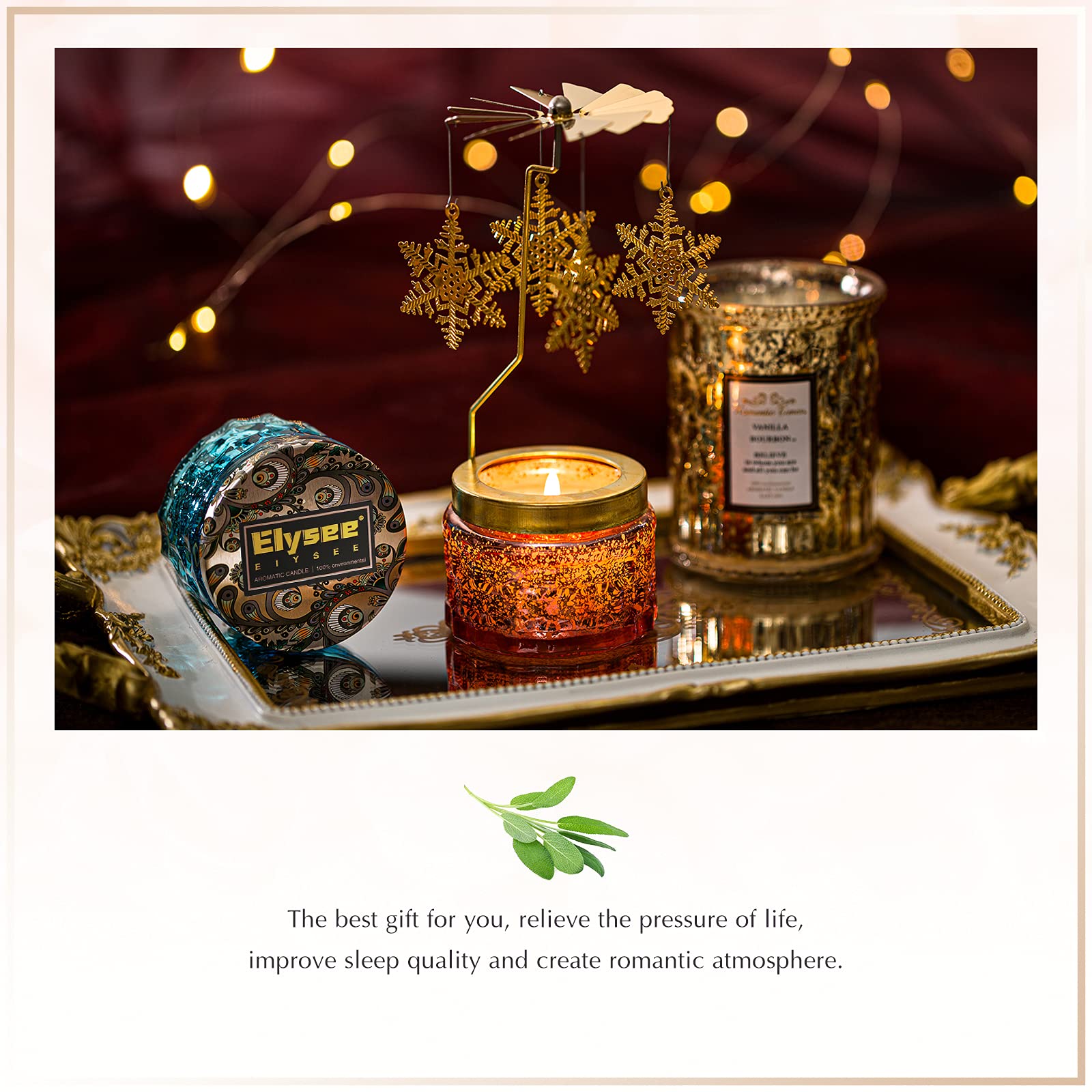 Romantic Sage & Sea Salt Scented Soy Candle with Essential Oils | 100% Natural Smokeless Candle for Sleep & Relaxation | Aromatherapy for Bedroom, Bath & Meditation