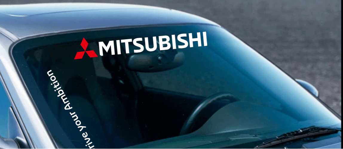 Custom EPP® Windshield & Bumper Decals for Mitsubishi - Drive Your Ambition Car Stickers | Perfect for Car Enthusiasts & Brand Promotion