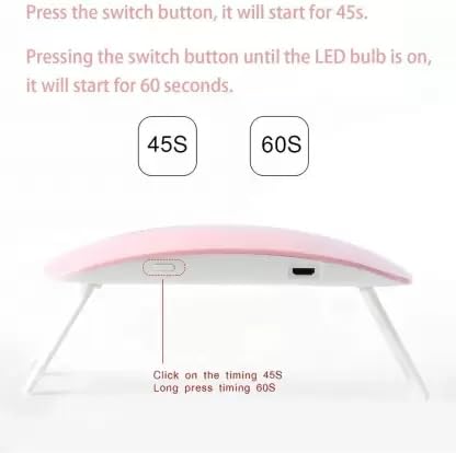 BOLT BEE Mini UV LED Nail Lamp - 6W Portable USB Gel Nail Polish Dryer for Manicure & Nail Art Curing | Perfect for Home, Salon & Travel Use