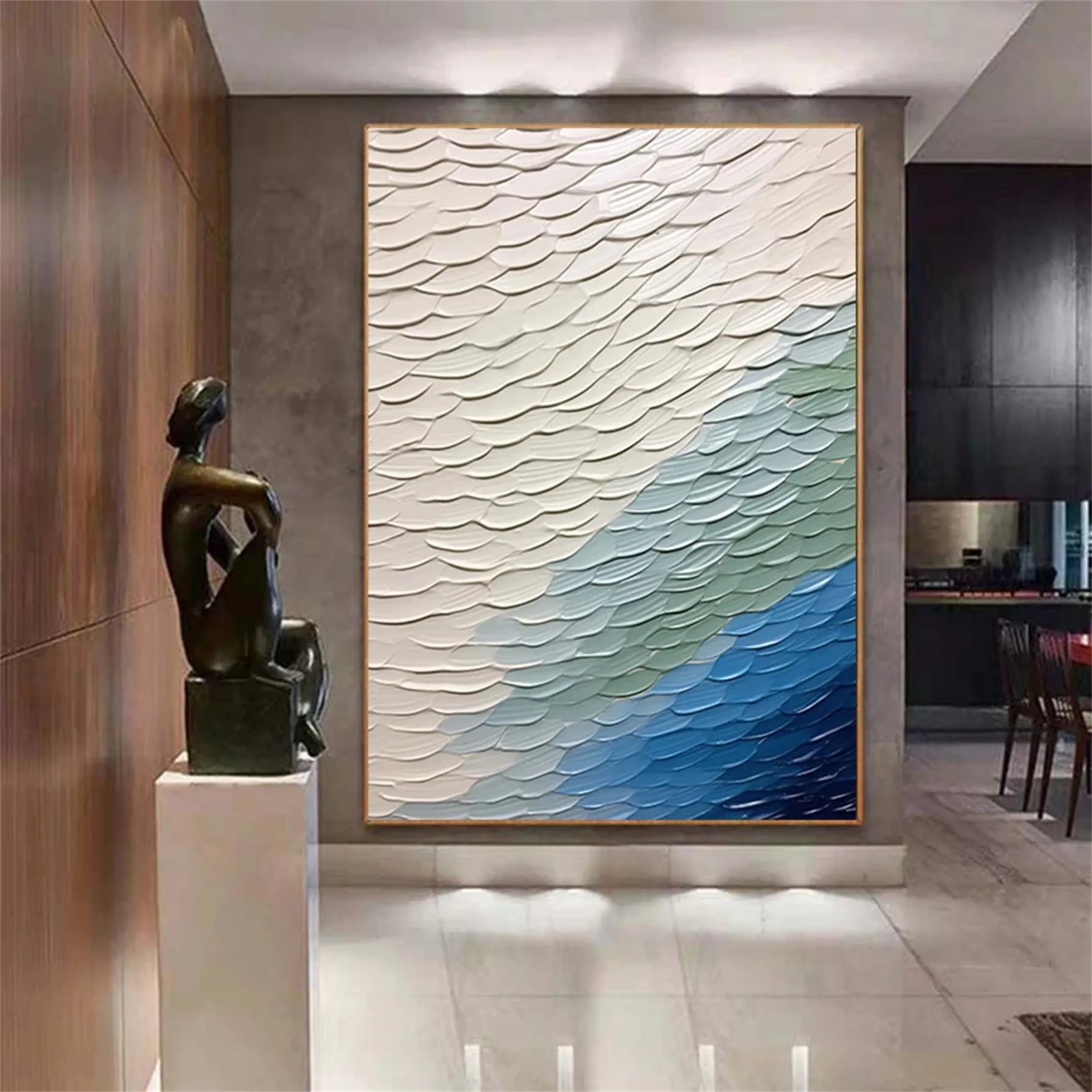 Ocean and Sky Painting #OS 119 - Handmade Seascape Wall Art for Home & Office Decor | Perfect for Living Room, Bedroom, or Beach House