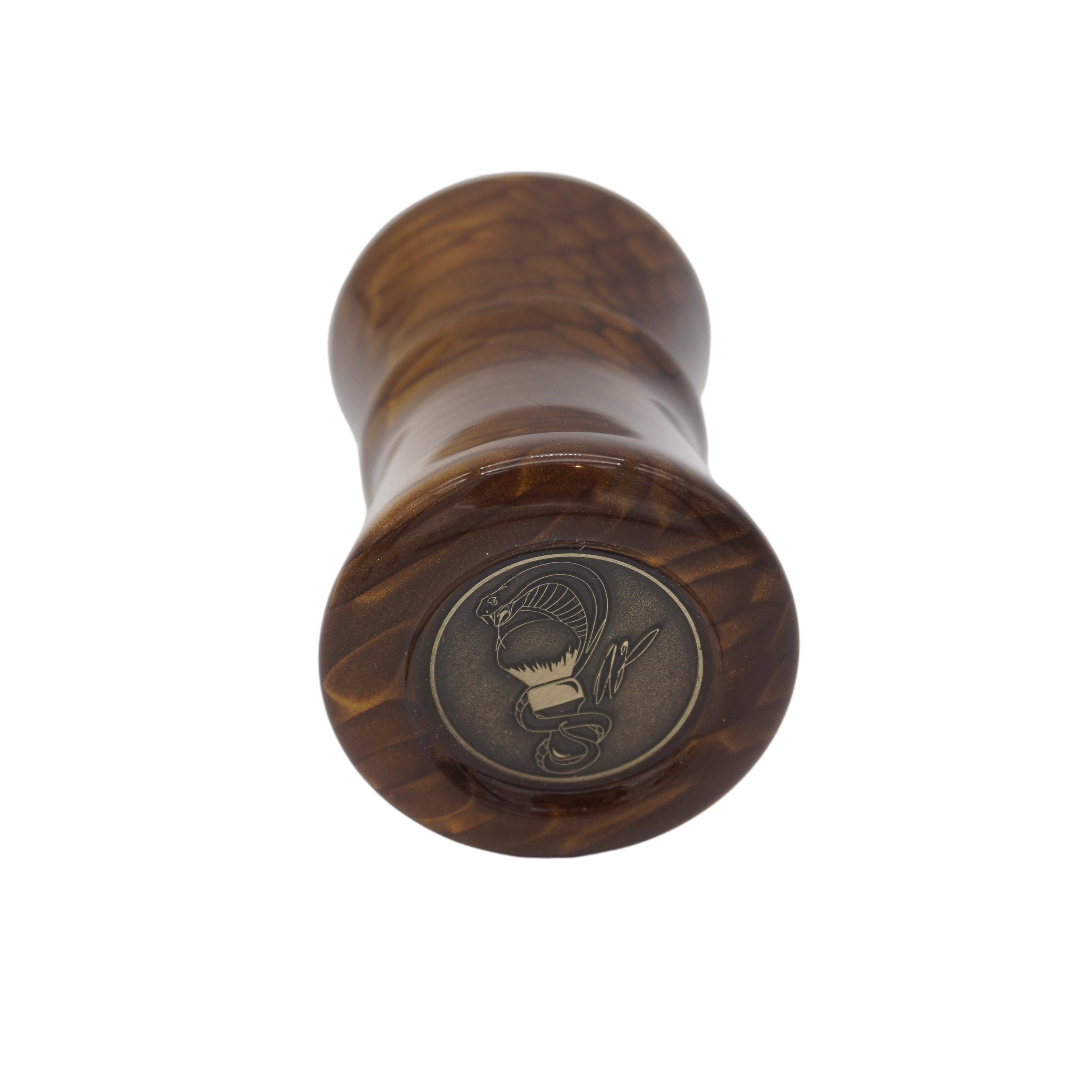 Premium Burnt Gold Snakeskin Handmade Shaving Brush Handle - Fits 24mm & 26mm Knots - Perfect for Wet Shaving, Grooming Kits & Luxury Bathroom Accessories