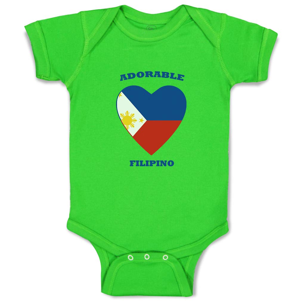 Custom Baby Bodysuits for Boys & Girls - Adorable Filipino Heart Design 100% Cotton Soft Infant Clothes - Perfect for Newborn Photoshoots, Family Gatherings & Everyday Wear