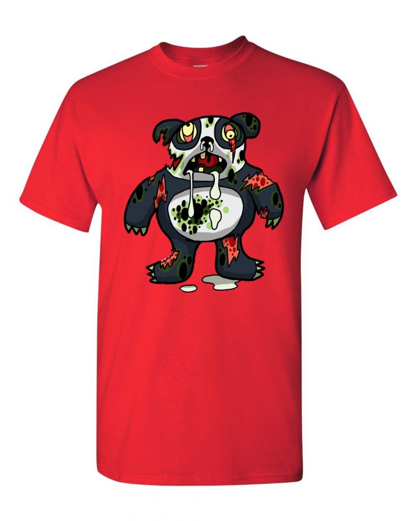 Zombie Panda Undead Animals Graphic T-Shirt for Men & Women | Funny Horror Novelty Tee for Halloween, Cosplay & Gifts
