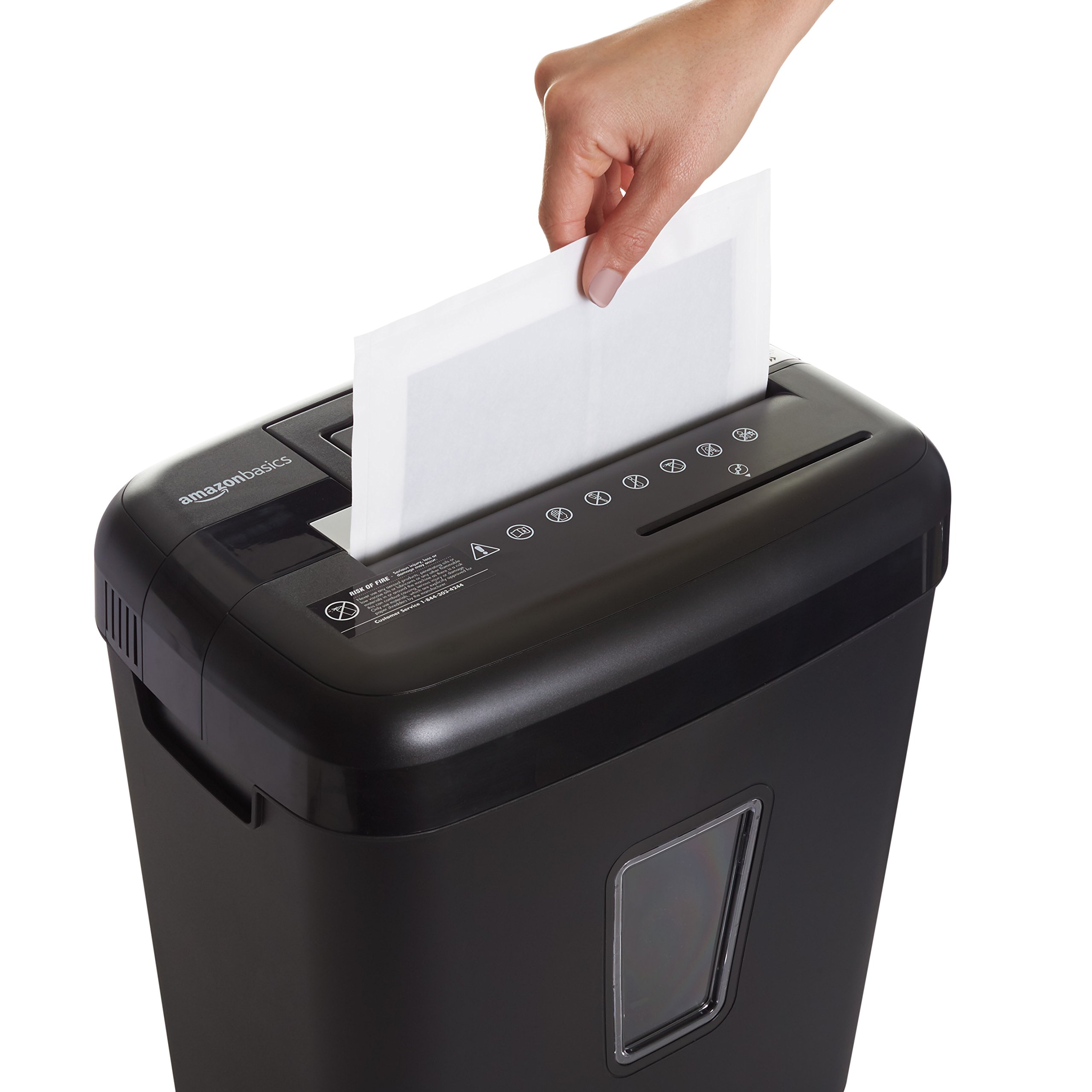 Amazon Basics 150 Sheet Auto-Feed Micro-Cut Paper Shredder (Black) with 12-Pack Shredder Sharpening & Lubricant Sheets - Secure Document Destruction for Home & Office Use