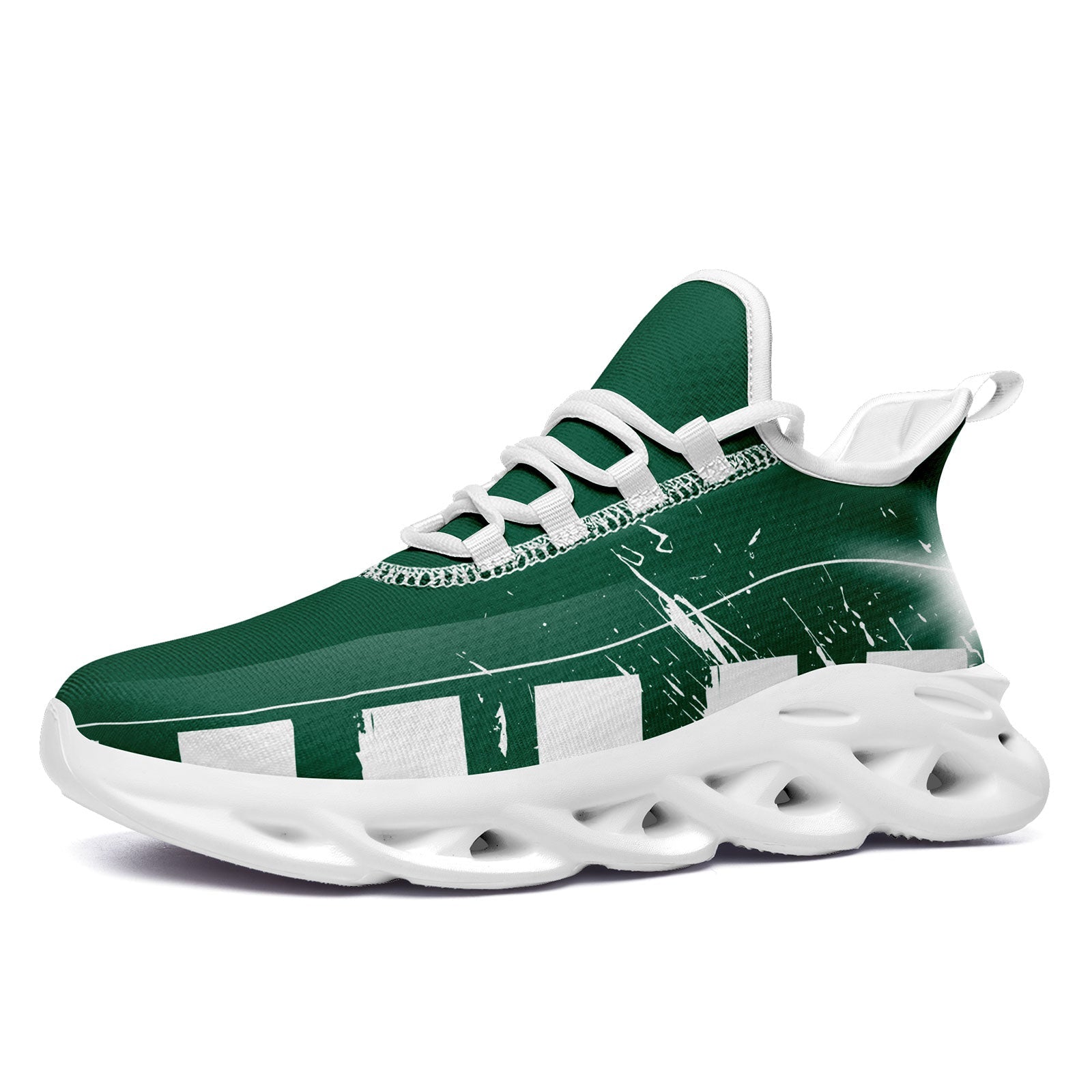 Custom Green & White New York Maxsoul Personalized Sneakers FN003 D020260 - Breathable Comfort Shoes for Walking, Running & Casual Wear - Size 28 Online Customization Available