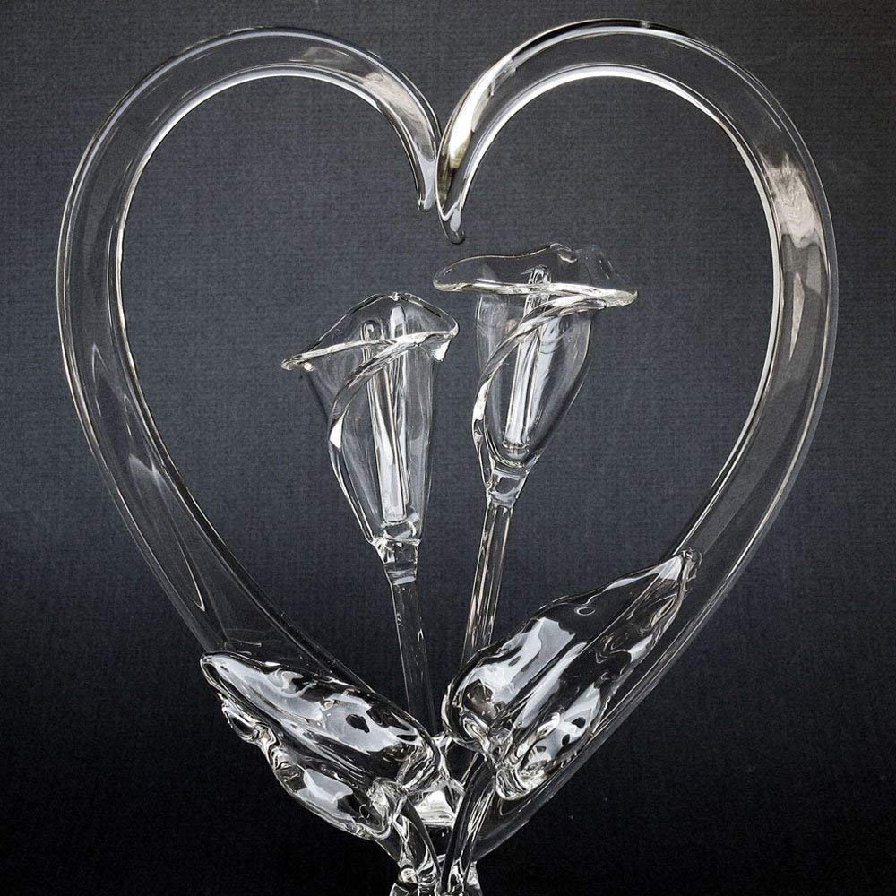 Hand Blown Glass Calla Lily Wedding Cake Topper - Elegant Floral Decoration for Wedding Cakes, Bridal Showers & Anniversary Celebrations