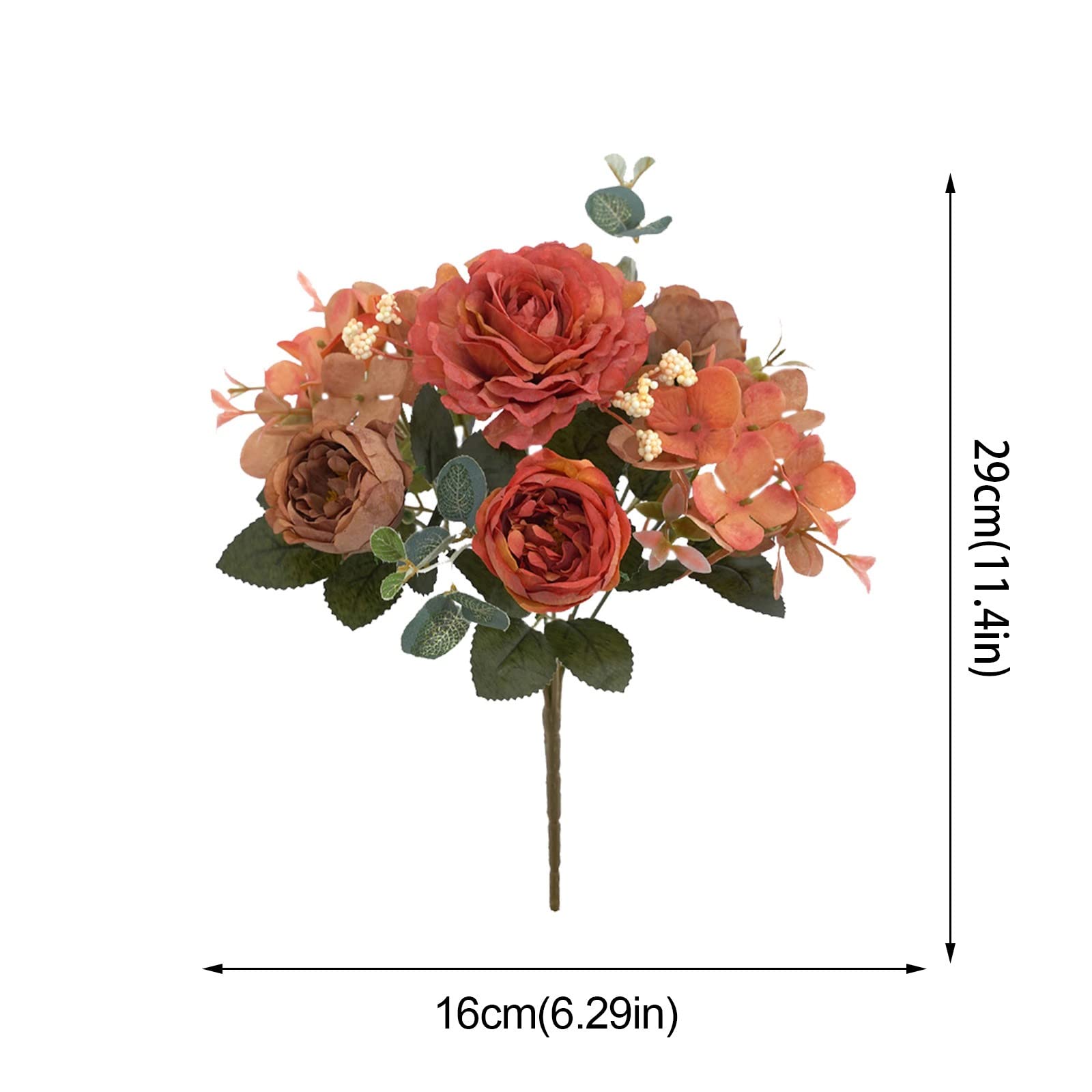 Artificial Peony & Silk Rose Wedding Bouquets - Realistic Fake Flowers for Bridal Bouquets, Centerpieces & Home Decor (Hand-Tied, Pink Wisteria, Red A-C, One Size)
