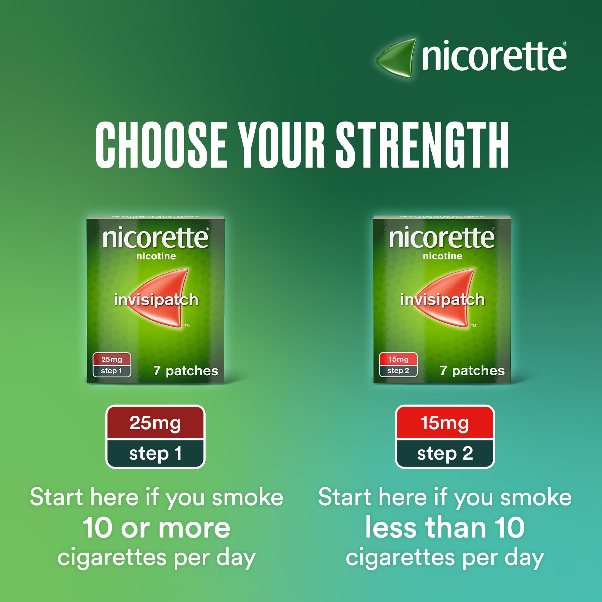 Nicorette InvisiPatch 10mg Step 3 Nicotine Patches (7 Count) - Smoking Cessation Aid for All-Day Craving Relief, Discreet & Convenient Quit Smoking Solution - Perfect for Work, Travel, and Daily Activities
