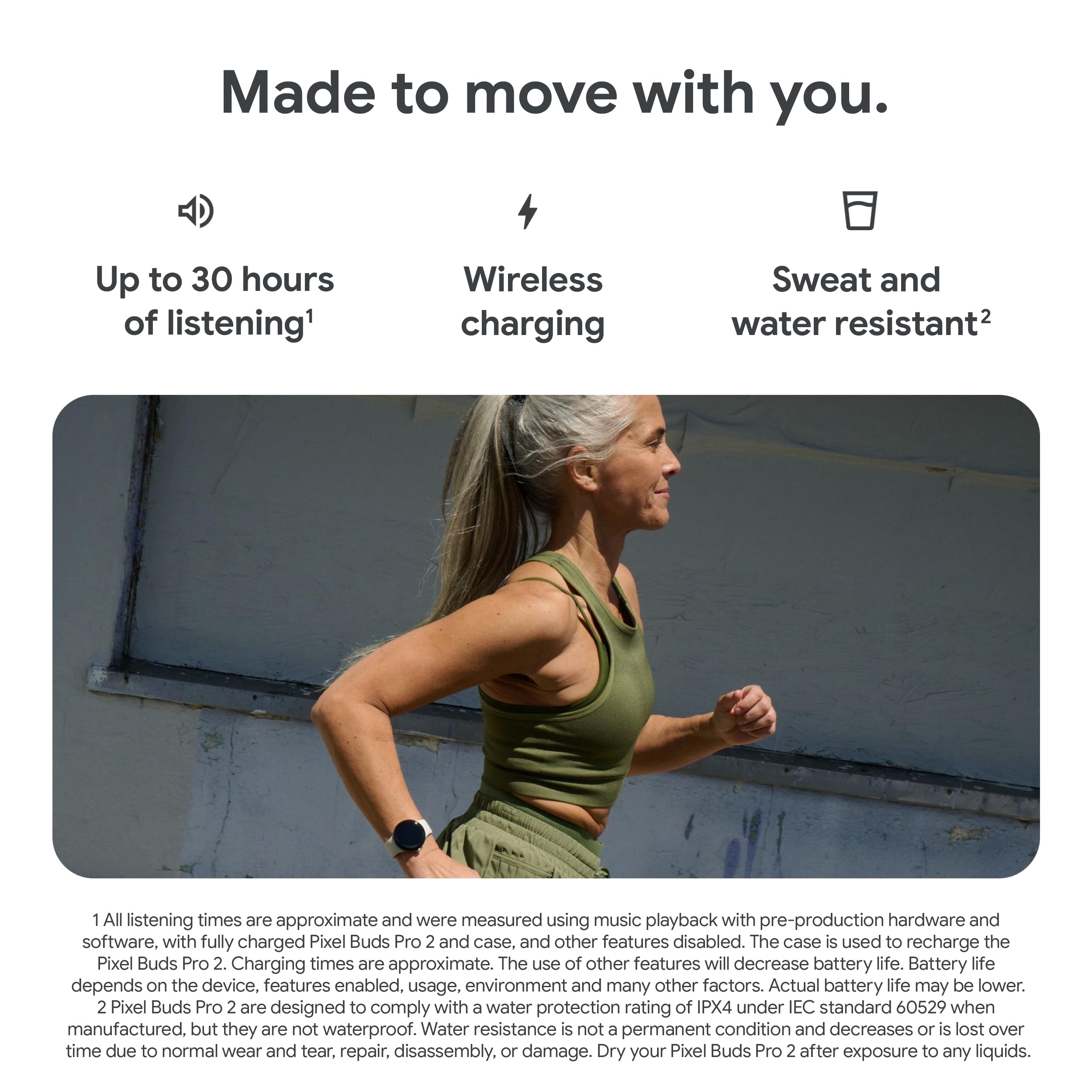 Google Pixel Buds Pro 2 Wireless Earbuds - Active Noise Cancelling Bluetooth Headphones with 31-Hour Battery Life, Fast Charging Case - Android Compatible (Porcelain White) - Perfect for Workouts, Commuting & Travel