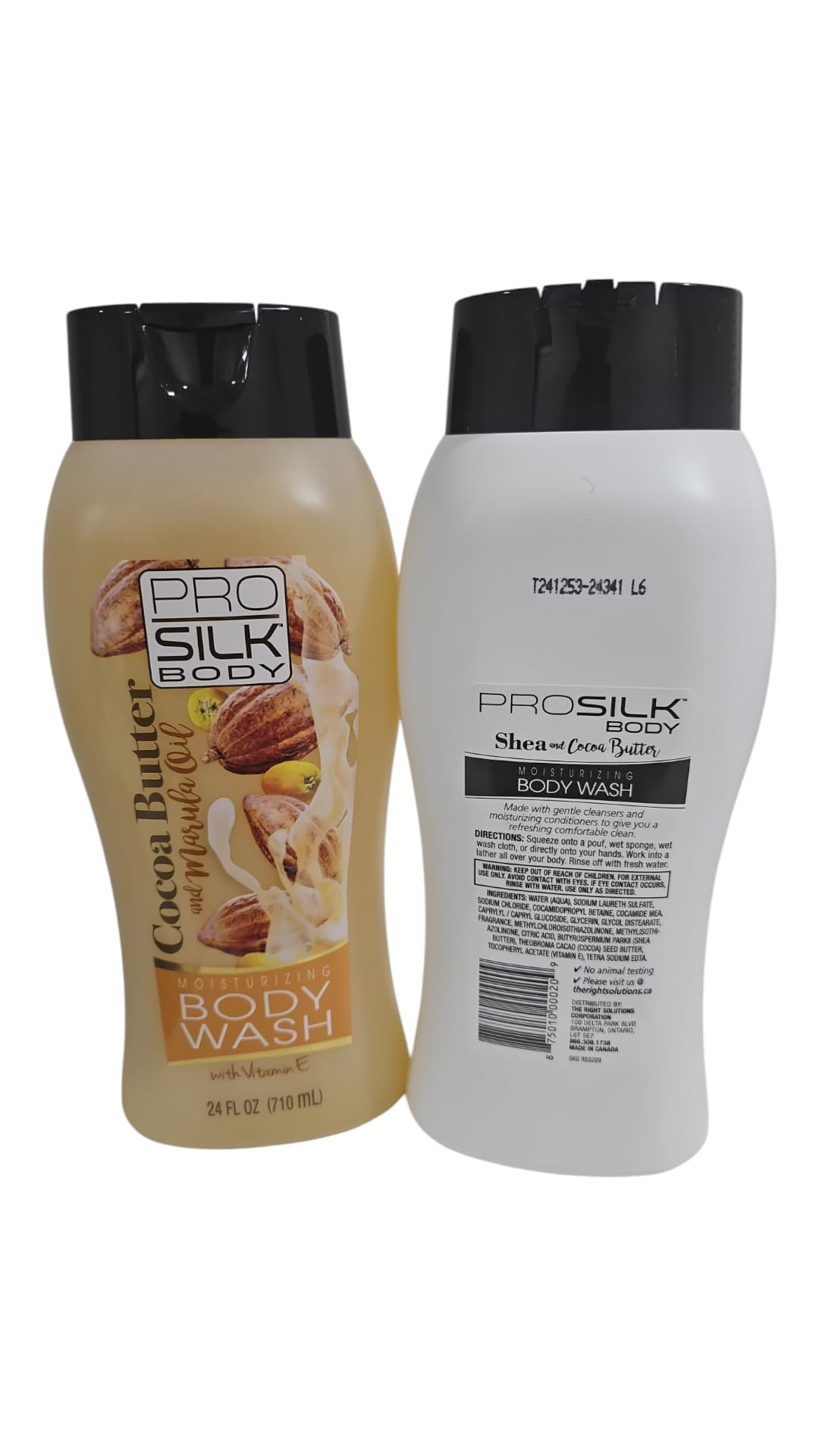 Pro Silk Body Moisturizing Body Wash with Cocoa Butter & Shea Butter - 24 fl oz (Pack of 2) | Hydrating & Nourishing Shower Gel for Dry Skin - Perfect for Daily Skincare Routine & Spa-Like Bath Experience