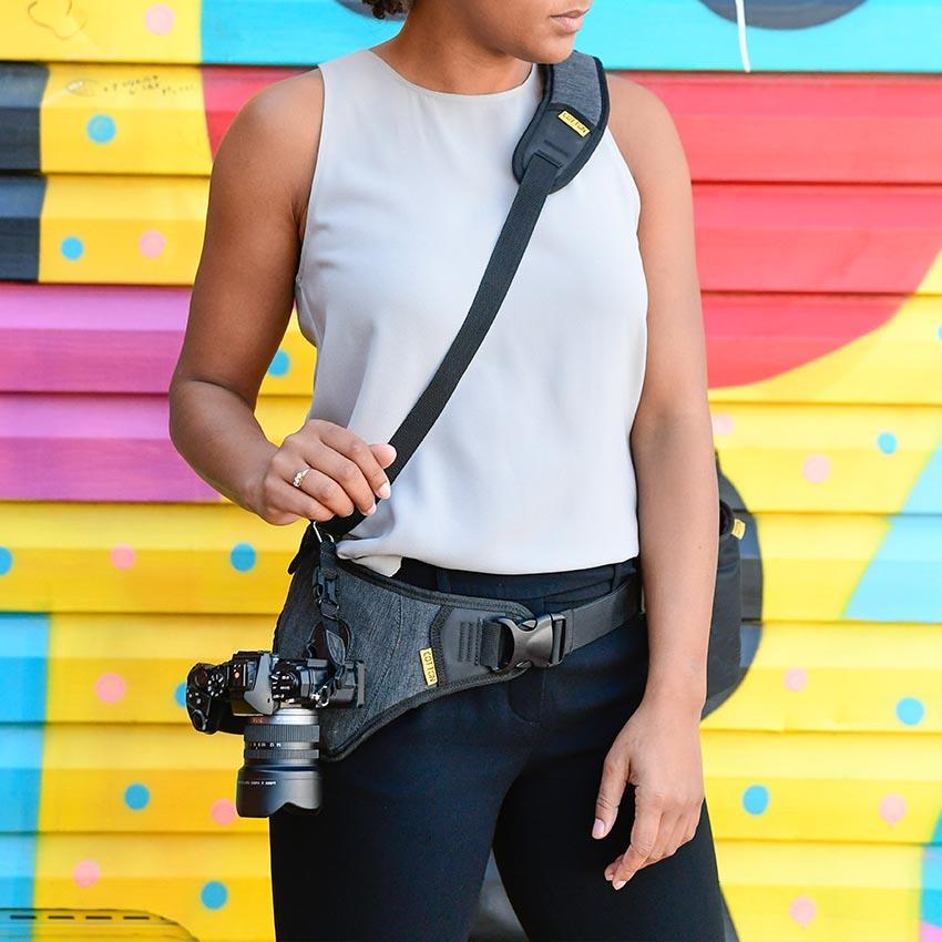 Cotton Carrier SLINGBELT 1 Camera Carrying System with Tether - Secure & Comfortable DSLR Camera Strap for Photographers - Perfect for Hiking, Travel & Outdoor Photography