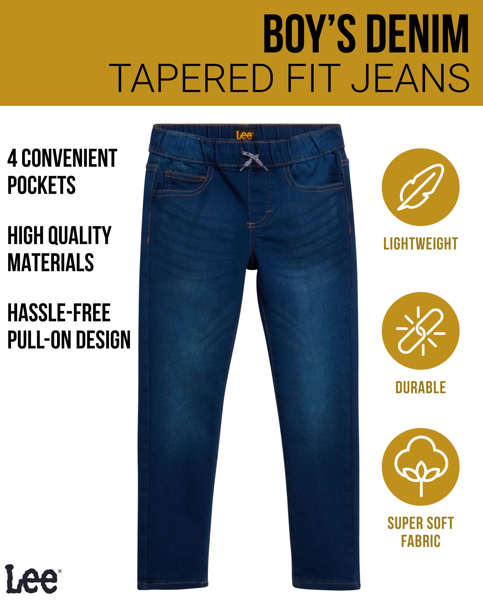 Lee Boys' Stretch Jeggings - Skinny Denim Jeans for Kids (4-20) - Play & School Comfort
