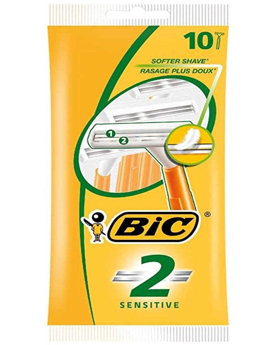 BIC 2 Disposable Razors 10-Pack - Smooth Shaving for Men & Women - Perfect for Travel, Gym & Everyday Use