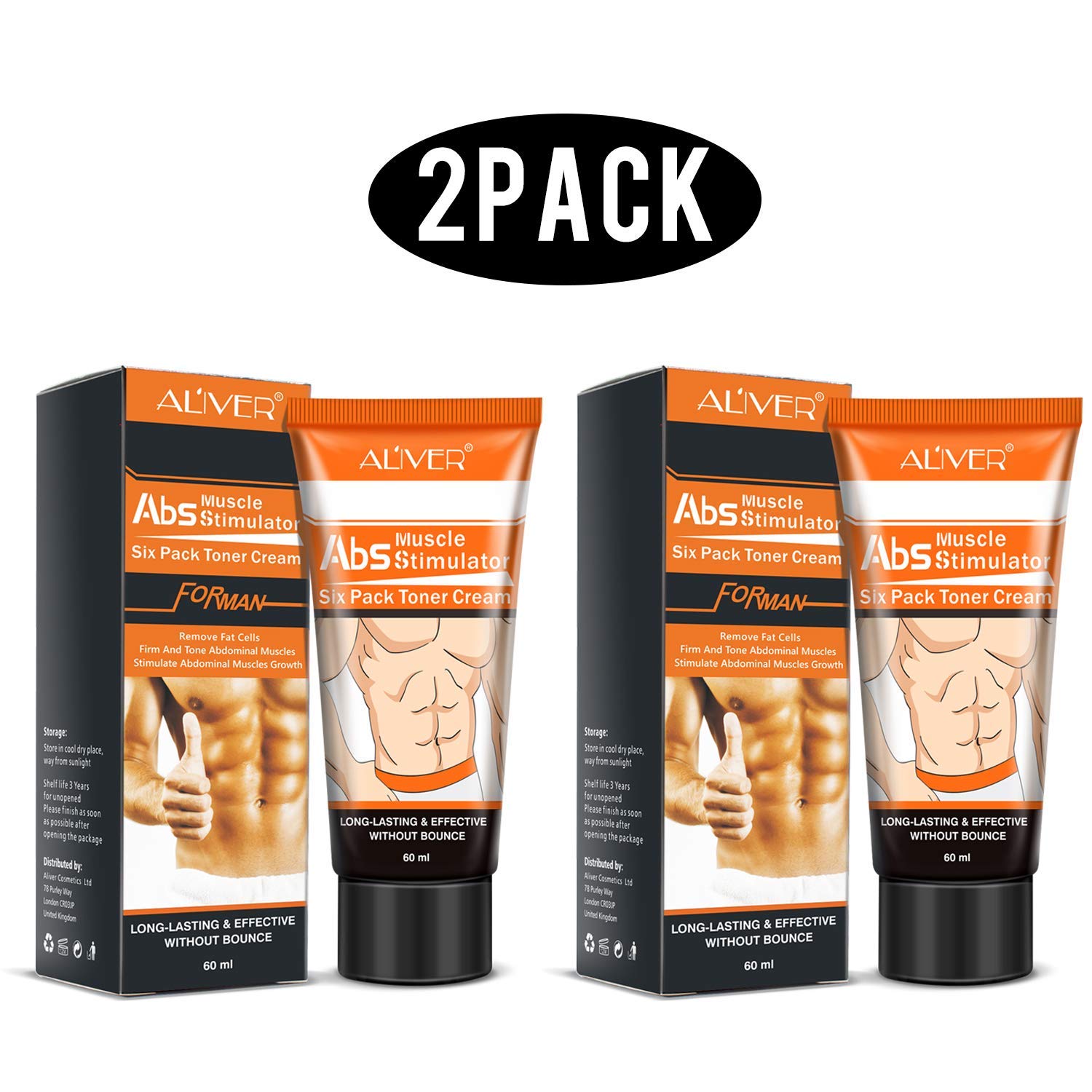 Hot Abdominal Cream (2 Pack) - Anti Cellulite & Fat Burning Body Cream for Muscle Strengthening | Post-Workout Recovery & Weight Loss Support