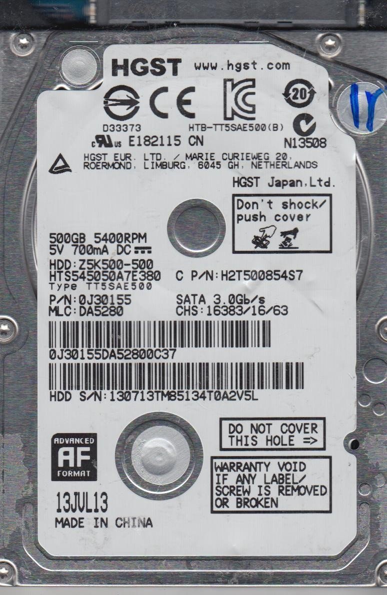 Hitachi 500GB SATA 2.5