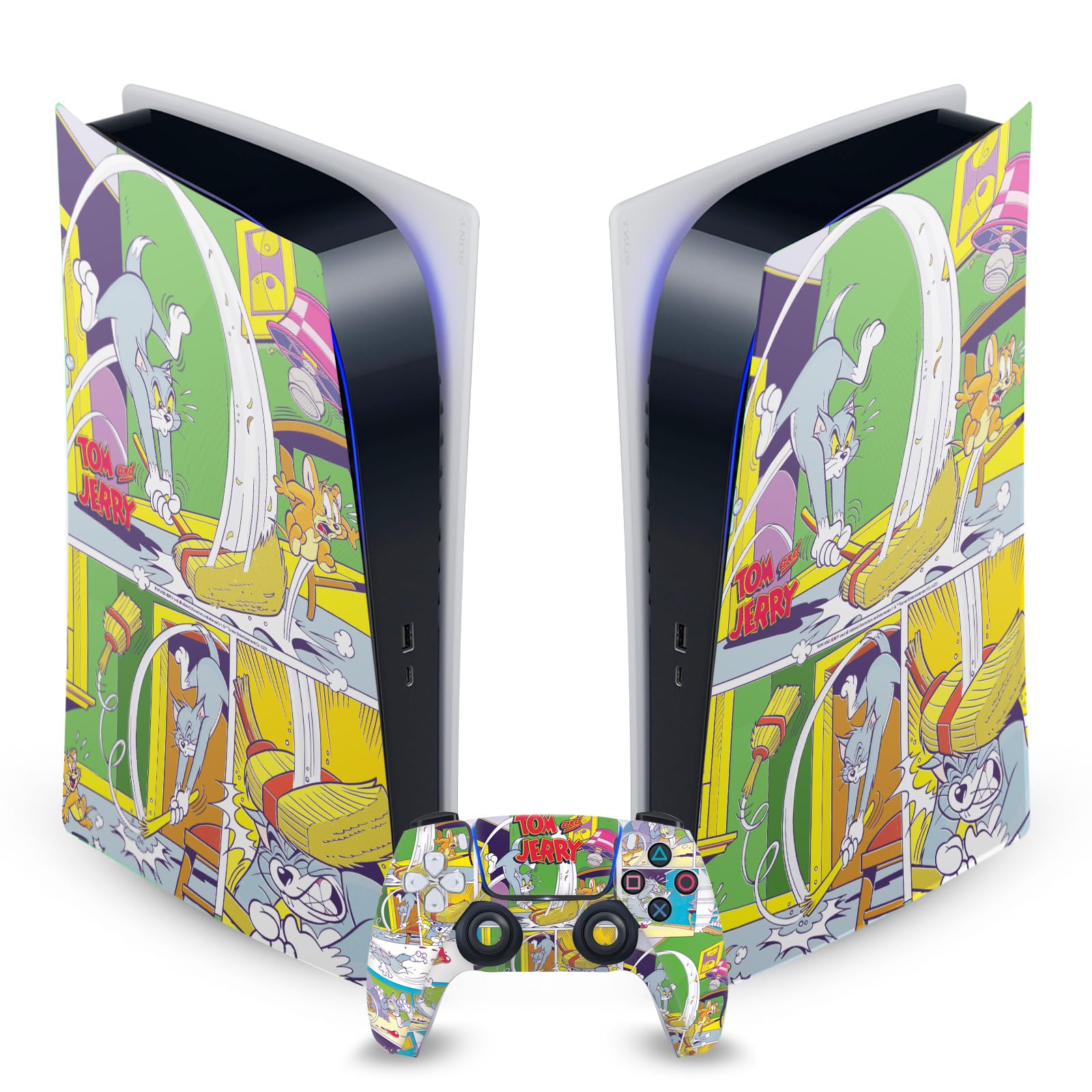Tom & Jerry PS5 Skin - Officially Licensed Vinyl Decal for PS5 & Controller - Gaming & Home Decor