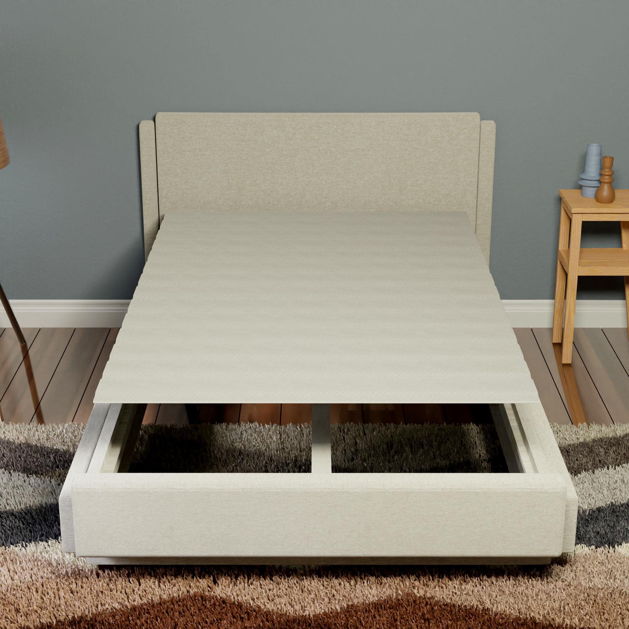 Heavy Duty 0.75-Inch Horizontal Wooden Bunkie Board with Cover - Twin XL (39