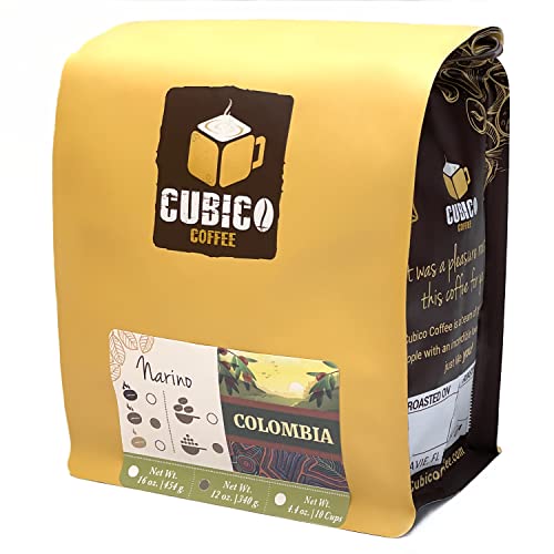 Premium Single Origin Colombian Coffee - Freshly Roasted Ground Coffee from Nariño, Colombia - 12oz Bag | Perfect for Home Brewing, Office Use & Gifts | Cubico Coffee