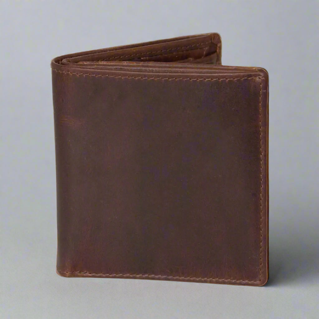 Vintage Leather Tri-Fold Wallet for Men with Change Pocket - Stylish & Durable RFID Blocking Bifold Wallet - Perfect for Everyday Use, Travel & Gifts