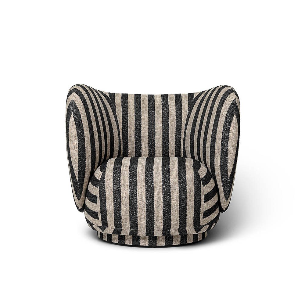 FERM LIVING Rico Lounge Chair - Modern Louisiana Style Accent Chair for Living Room, Bedroom & Office - Comfortable Upholstered Lounge Chair with Wooden Legs - Perfect for Relaxing, Reading & Decor