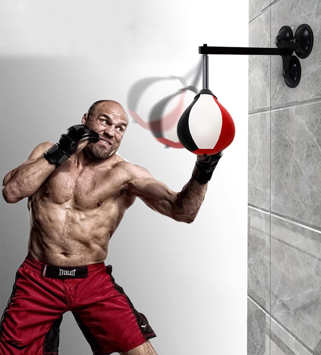 DOCIM Punching Bag - Boxing Speed Bag with Wall Mount & Suction Cups - Home Gym Equipment for Boxing Training, MMA, Cardio Workout - Perfect for Home Fitness, Garage Gym & Martial Arts Practice