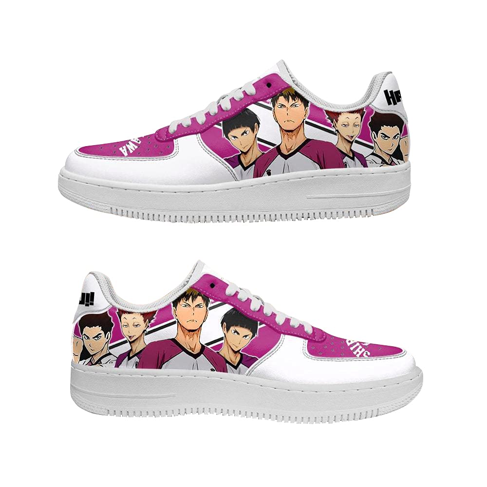 Custom Anime Sneakers - Cool Shiratorizawa Tsubakihara Basketball Shoes for Men & Women | Breathable Low Top Lace-Up Fashion Shoes | Non-Slip Walking & Cosplay Art Shoes | Perfect for Anime Fans, Outdoor Activities & Casual Wear