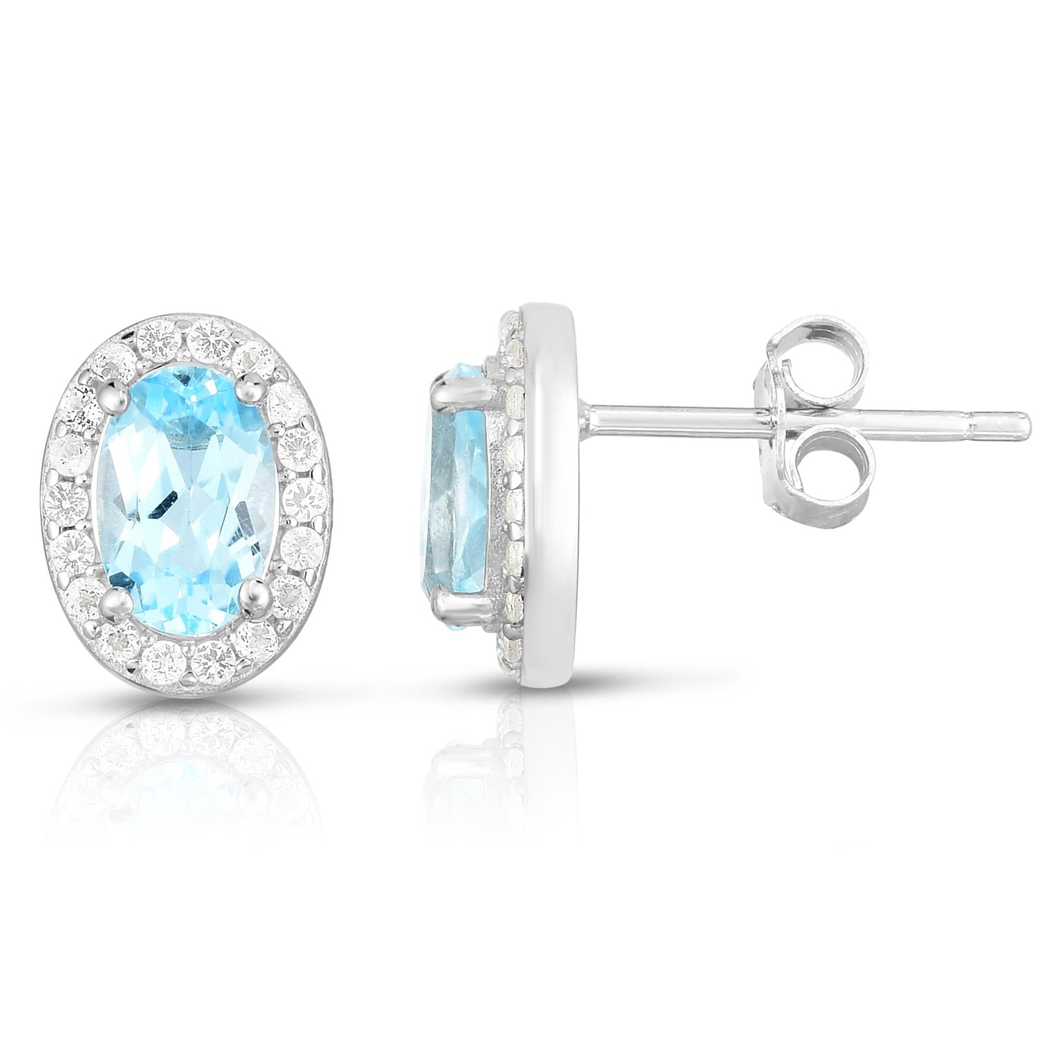 Blue Topaz Earrings for Women - 925 Sterling Silver Dangle Earrings with Cubic Zirconia - Perfect for Weddings, Parties & Special Occasions