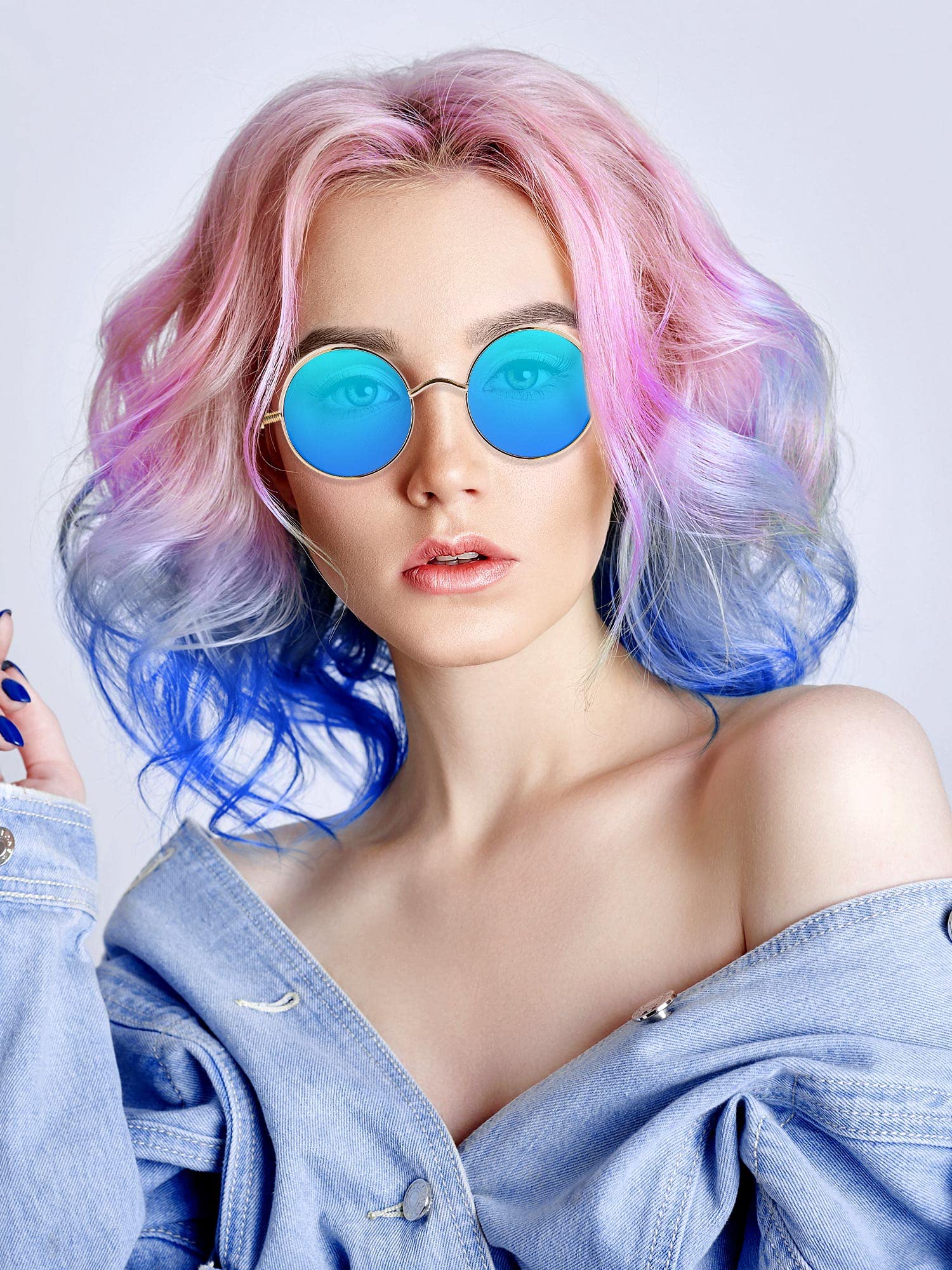 Frienda 4-Piece Retro Steampunk Sunglasses Set - Vintage Gothic Round Eyewear for Men & Women - Perfect for Cosplay, Halloween Costumes & Christmas Gifts