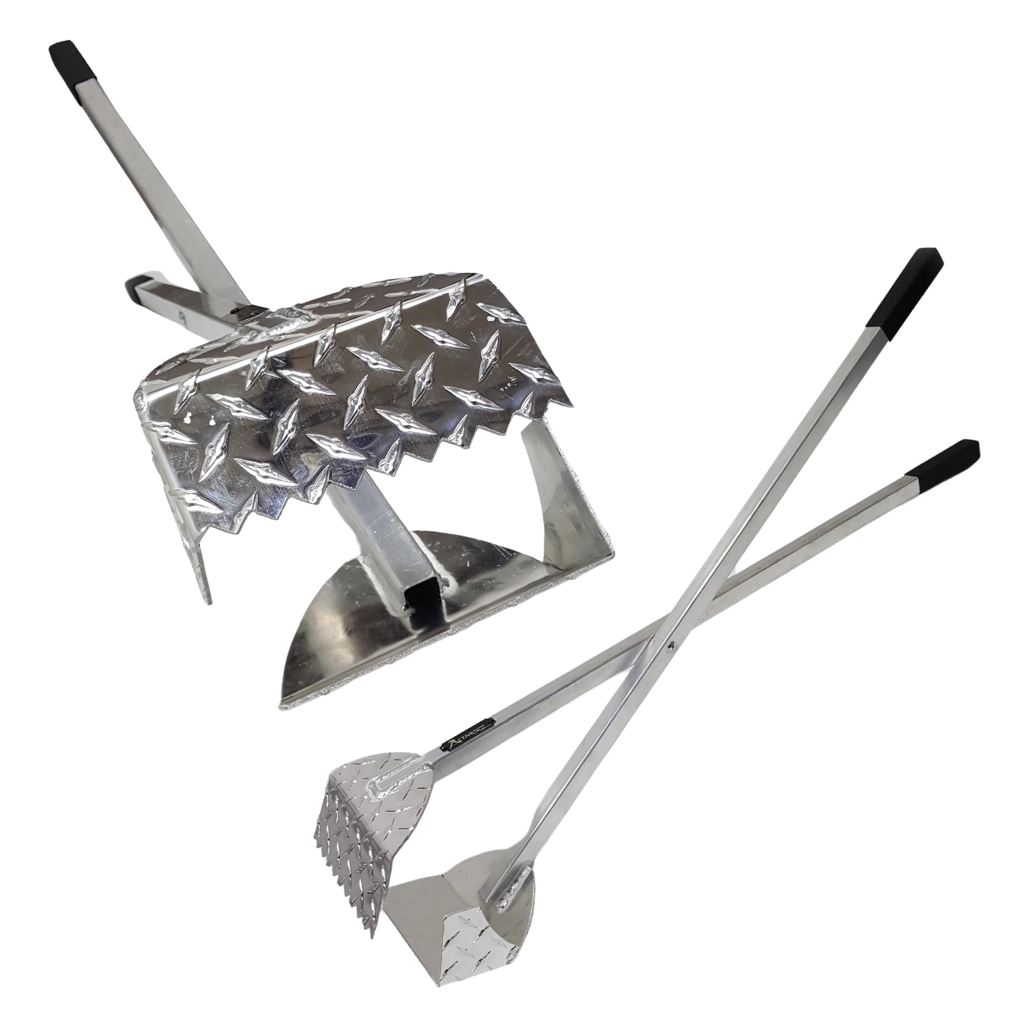 ActiveDogs Heavy Duty Dog Poop Scooper with Teeth - Durable Welded Aluminum Metal Pet Waste Shovel with Solid Bolt - USA Made for Easy Outdoor Cleanup & Backyard Maintenance