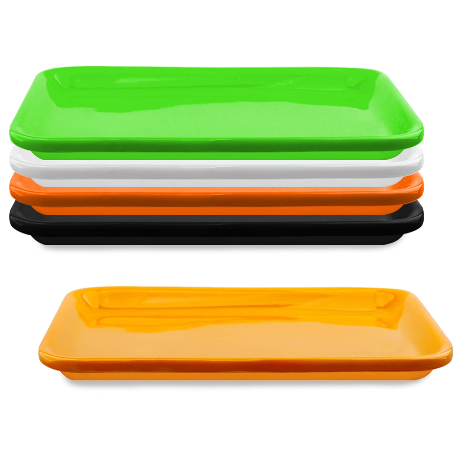 5-Piece Stackable Plastic Art Trays for DIY Crafts, Painting, Beads & Jewelry - 12.8 x 10 x 0.7 Inches - Multi-Purpose Organizer for Artists, Kids Activities & Home Decor Projects - Perfect for Craft Rooms, Classrooms & Creative Workspaces