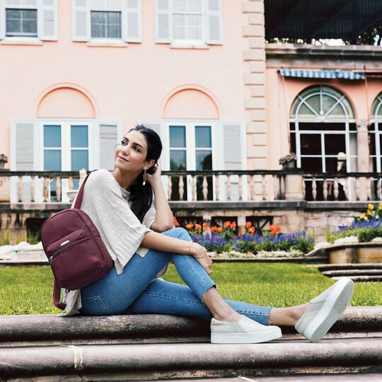 Travelon Anti-Theft Essentials Small Backpack - Secure & Lightweight Crossbody Bag for Travel, Commuting & Daily Use
